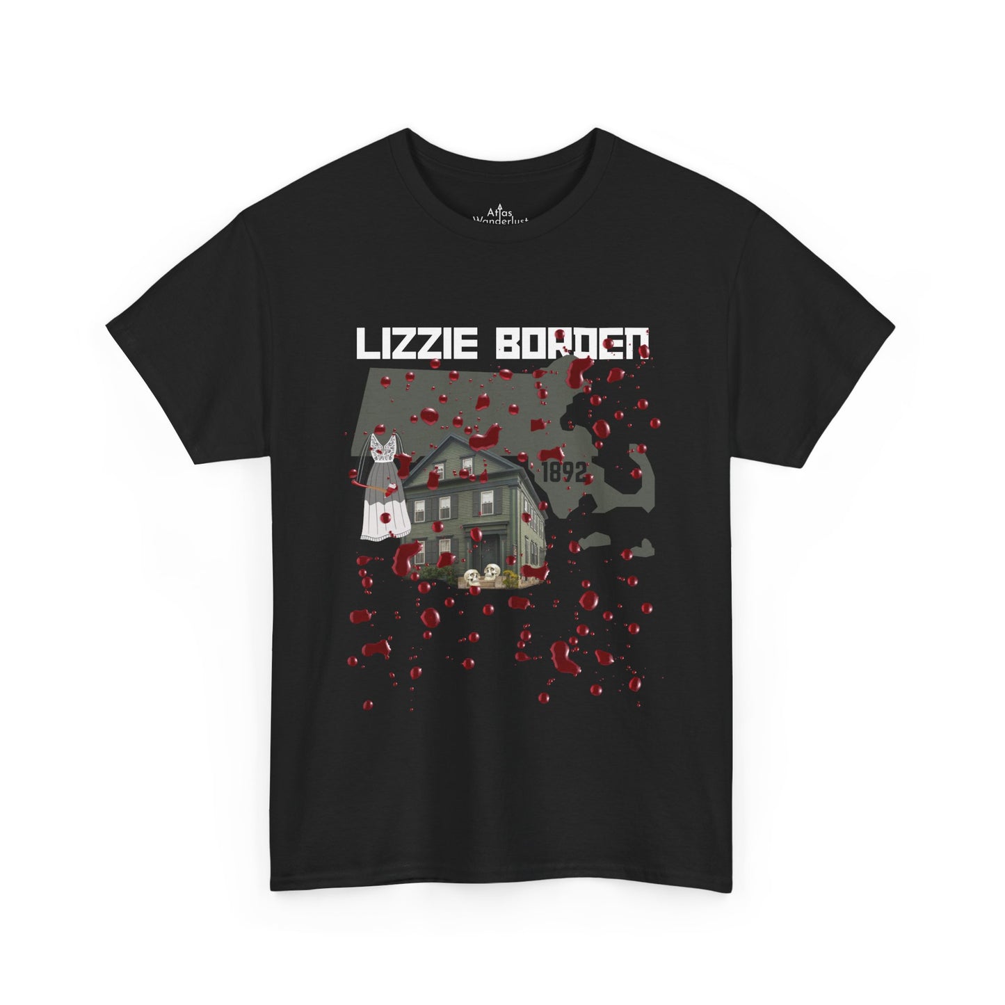 Lizzy Borden Unisex Heavy Cotton T-Shirt Borden House Axe Design
