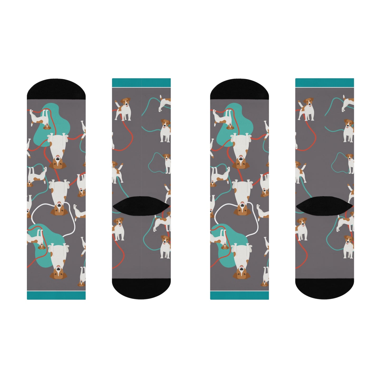 Jack Russel Terrier Crew Socks! Unisex Mid Calf Crew Colorful Trendy Stretchy