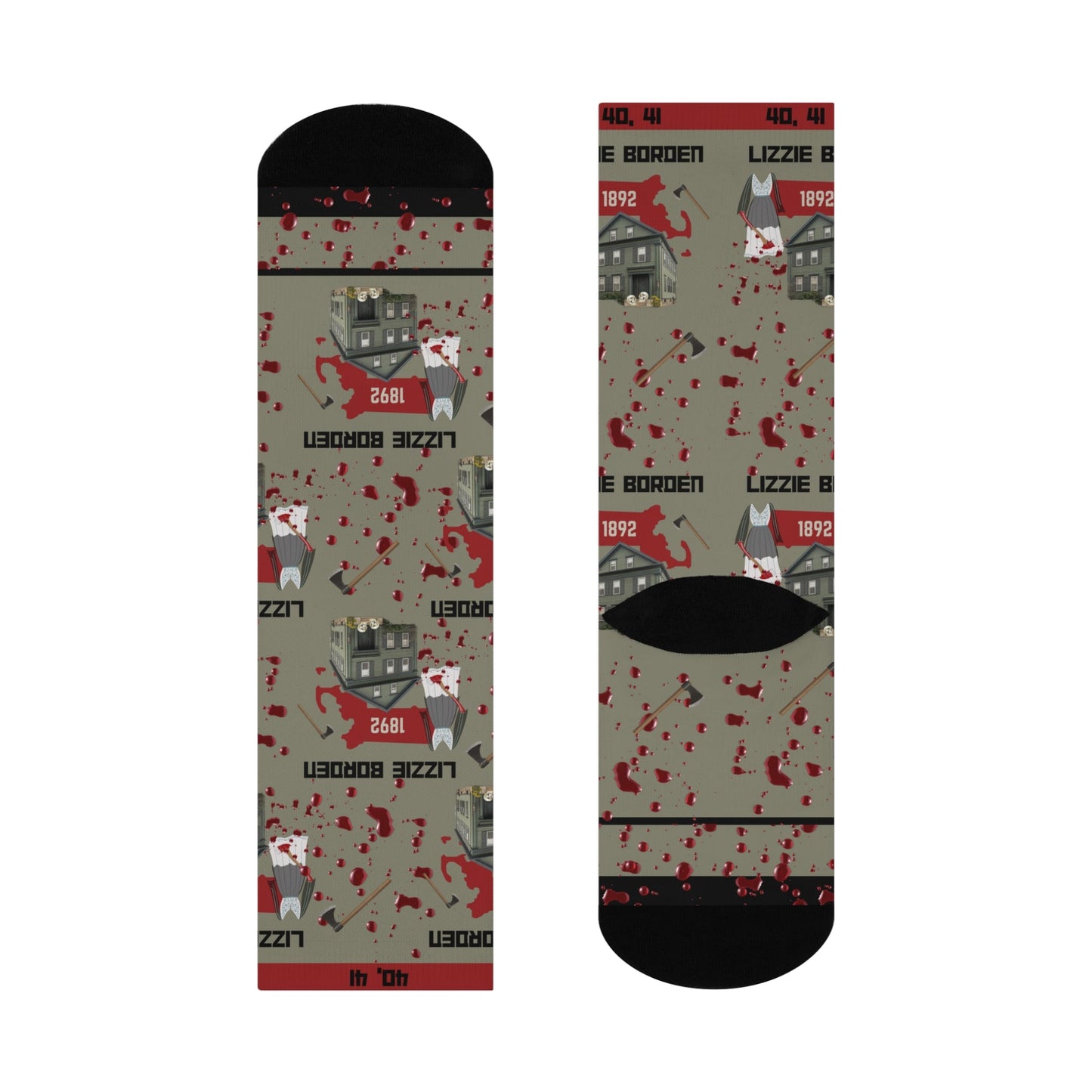 Lizzie Borden Socks Axes Unisex Adult Stretchy Mid Calf Original Atlas Wanderlust