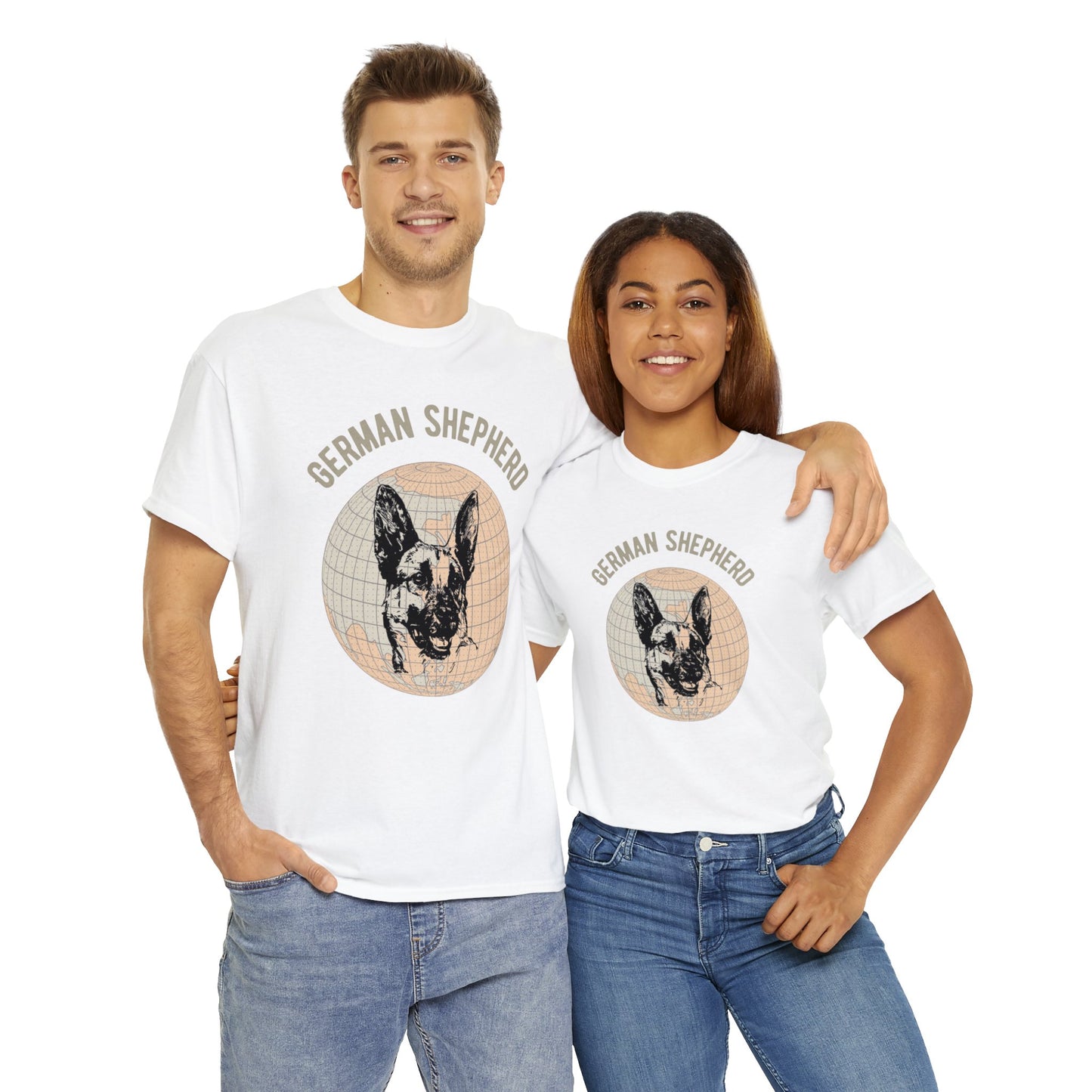 German Shepherd T-Shirt, Old- World Map Tee