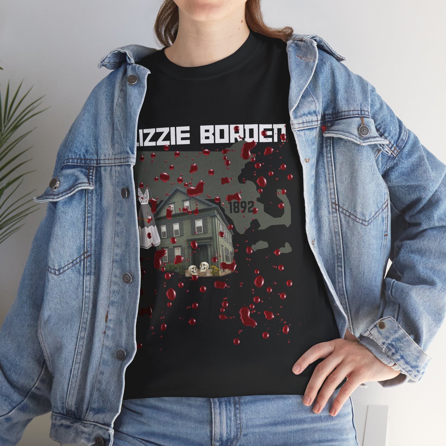 Lizzy Borden Unisex Heavy Cotton T-Shirt Borden House Axe Design