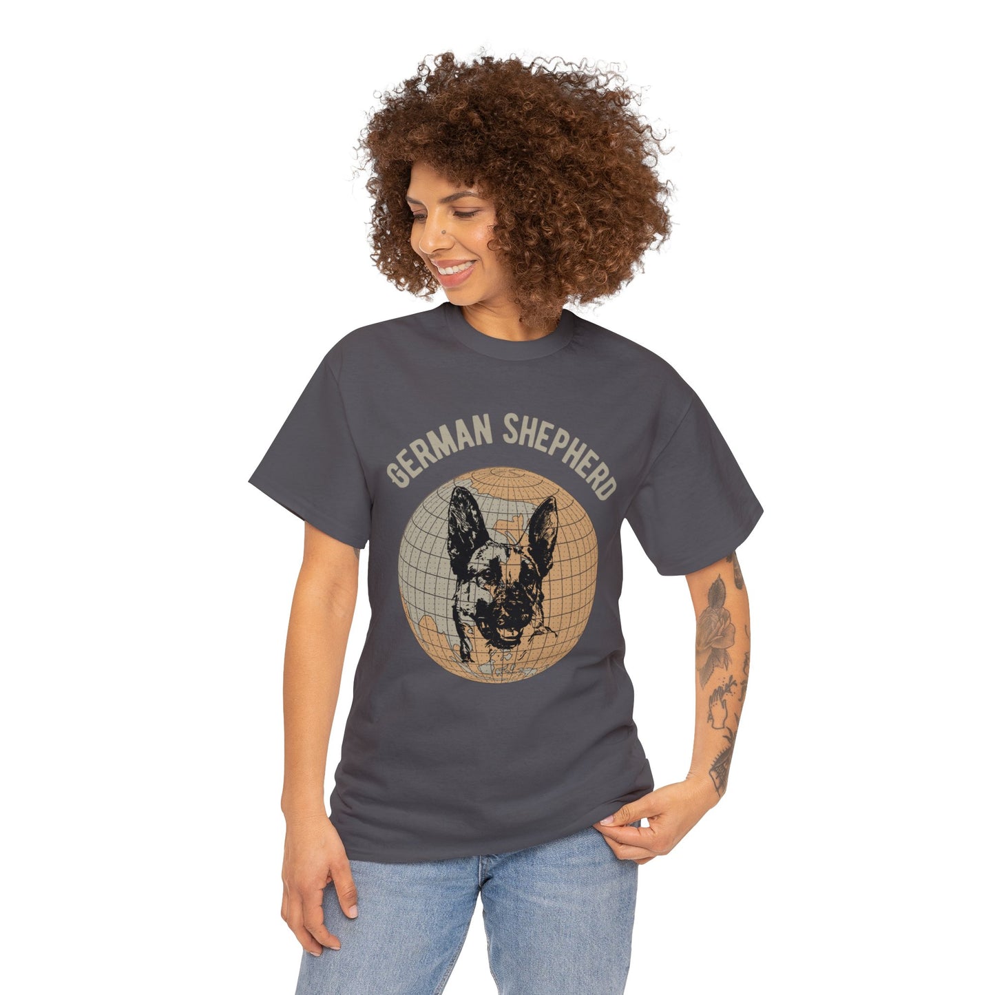 German Shepherd T-Shirt, Old- World Map Tee