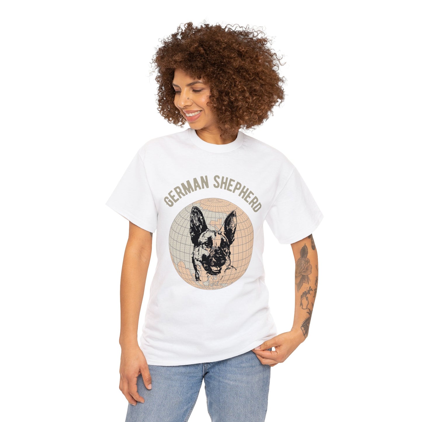 German Shepherd T-Shirt, Old- World Map Tee