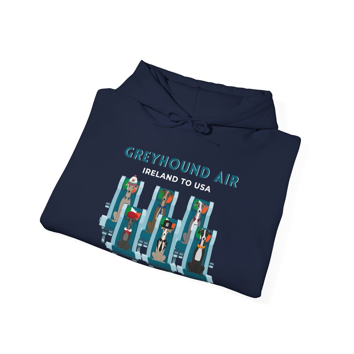 Greyhound Air Hooded Sweatshirt, Ireland to USA Classic Fit, Original Design, Unisex