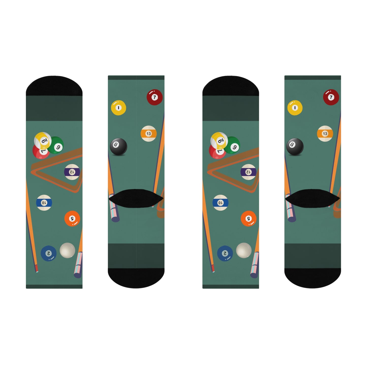 Billiards Socks! Pool Table Hustle Unisex Adult Stretchy Mid Calf Original
