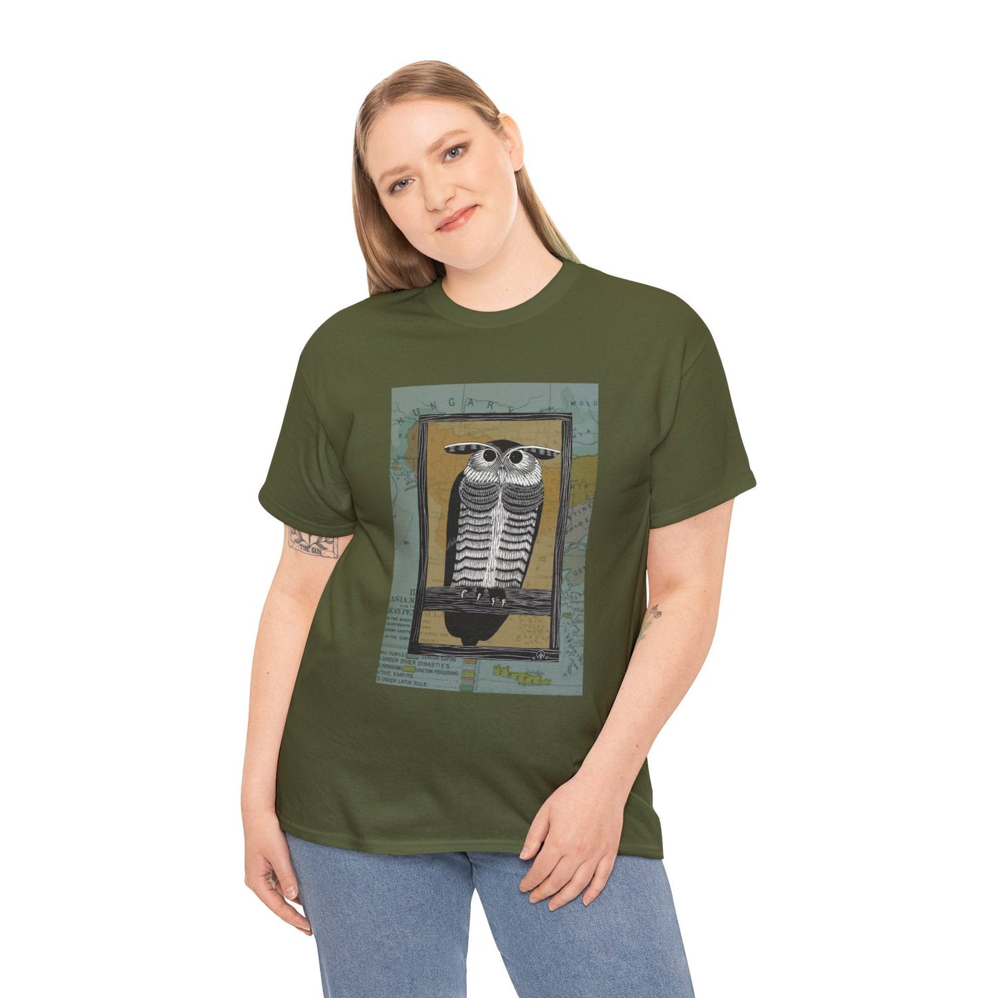 Owl Steampunk T-Shirt, Retro Owl Tee Atlas Wanderlust