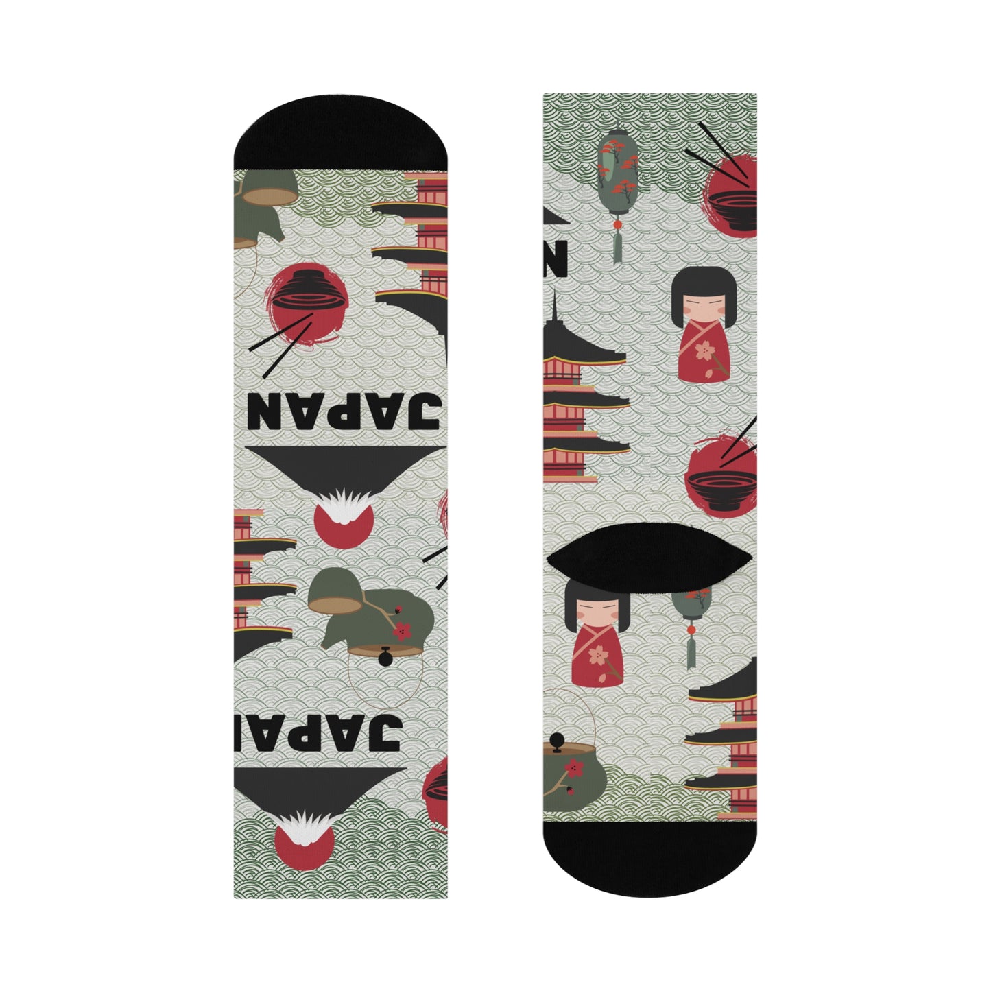 Japan Crew Socks Unisex Geisha Trendy Design