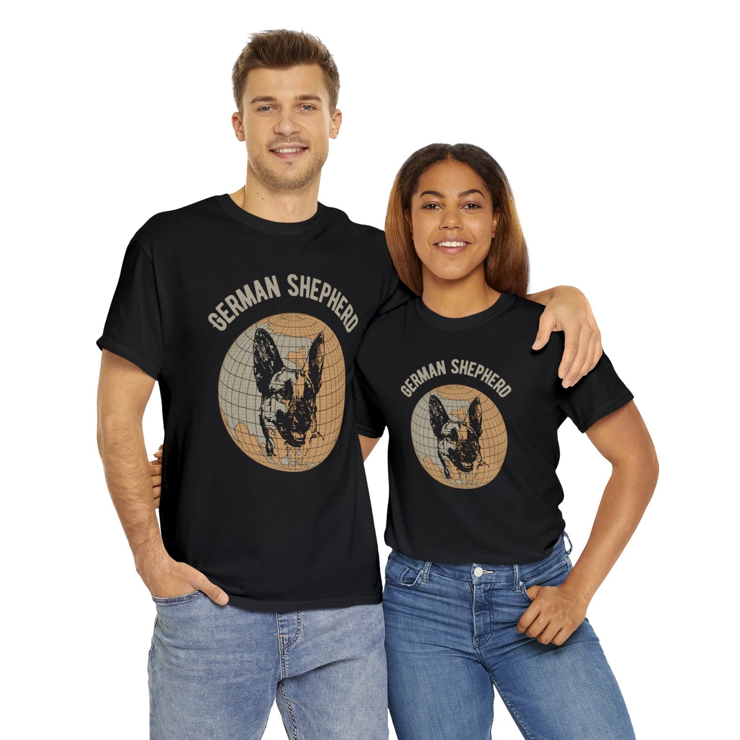 German Shepherd T-Shirt, Old- World Map Tee
