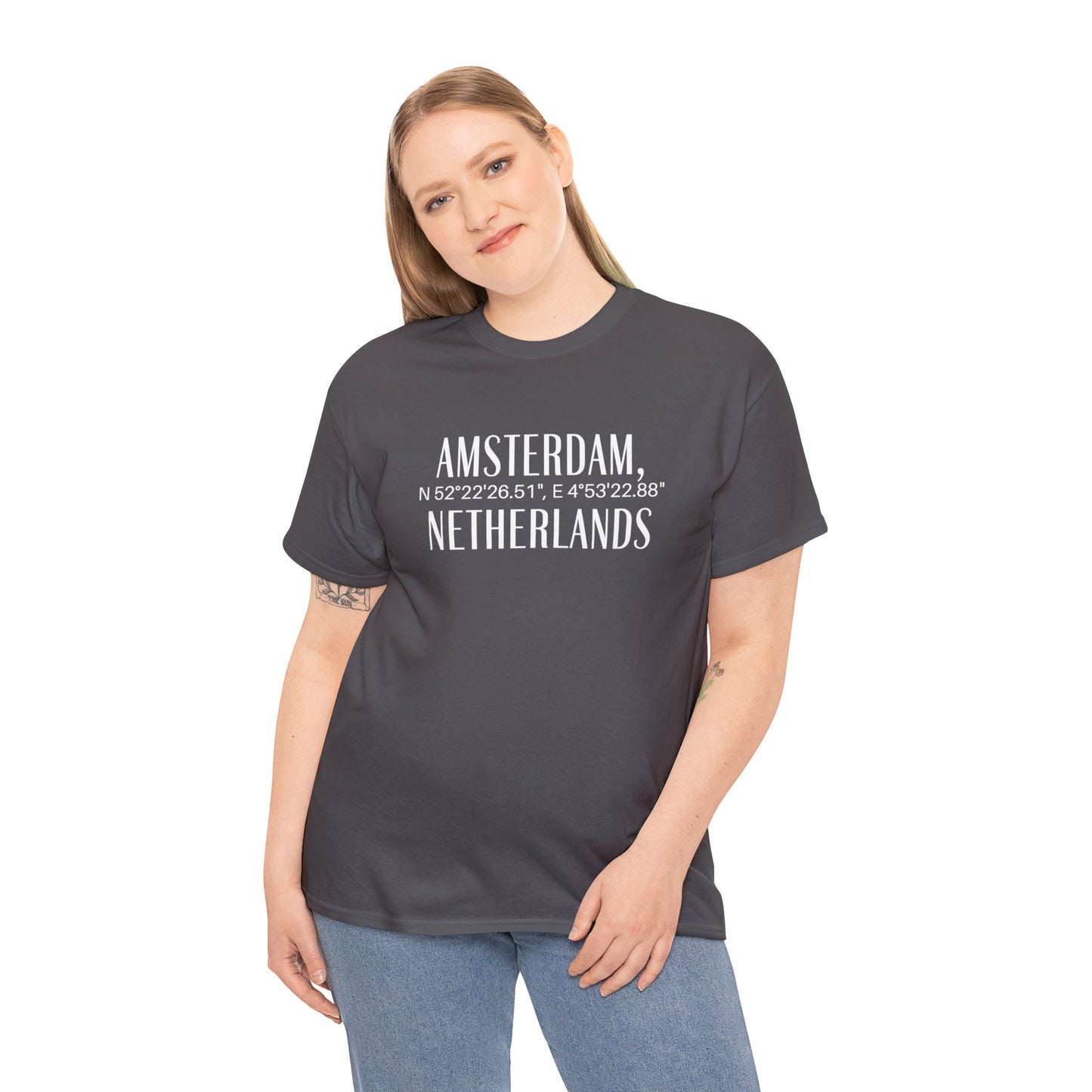 Amsterdam Netherlands Coordinates T-Shirt, Modern Holland Tee