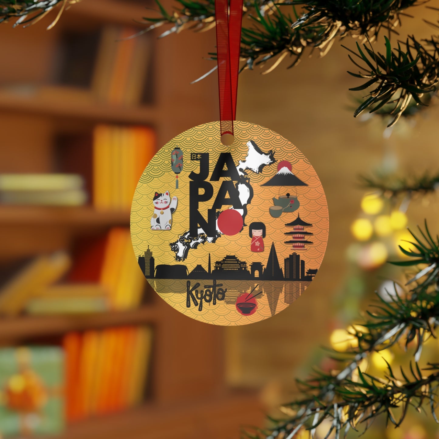 Japan Ornament | Travel-Inspired Souvenir, Keepsake Modern Gift | Japanese Glossy