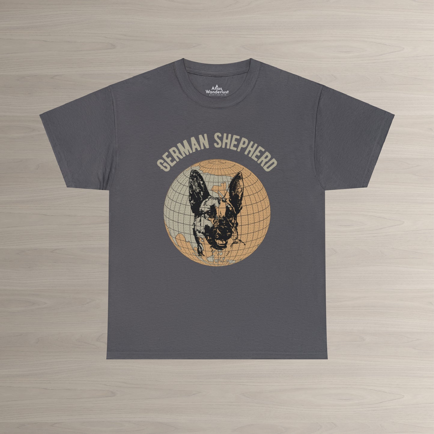 German Shepherd T-Shirt, Old- World Map Tee