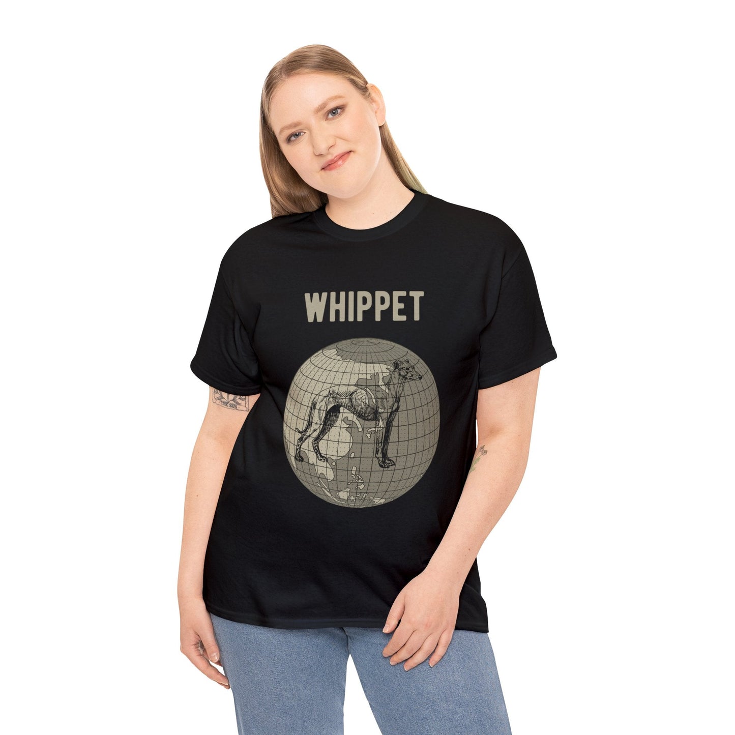 Whippet T-Shirt, World Map Tee Atlas Wanderlust