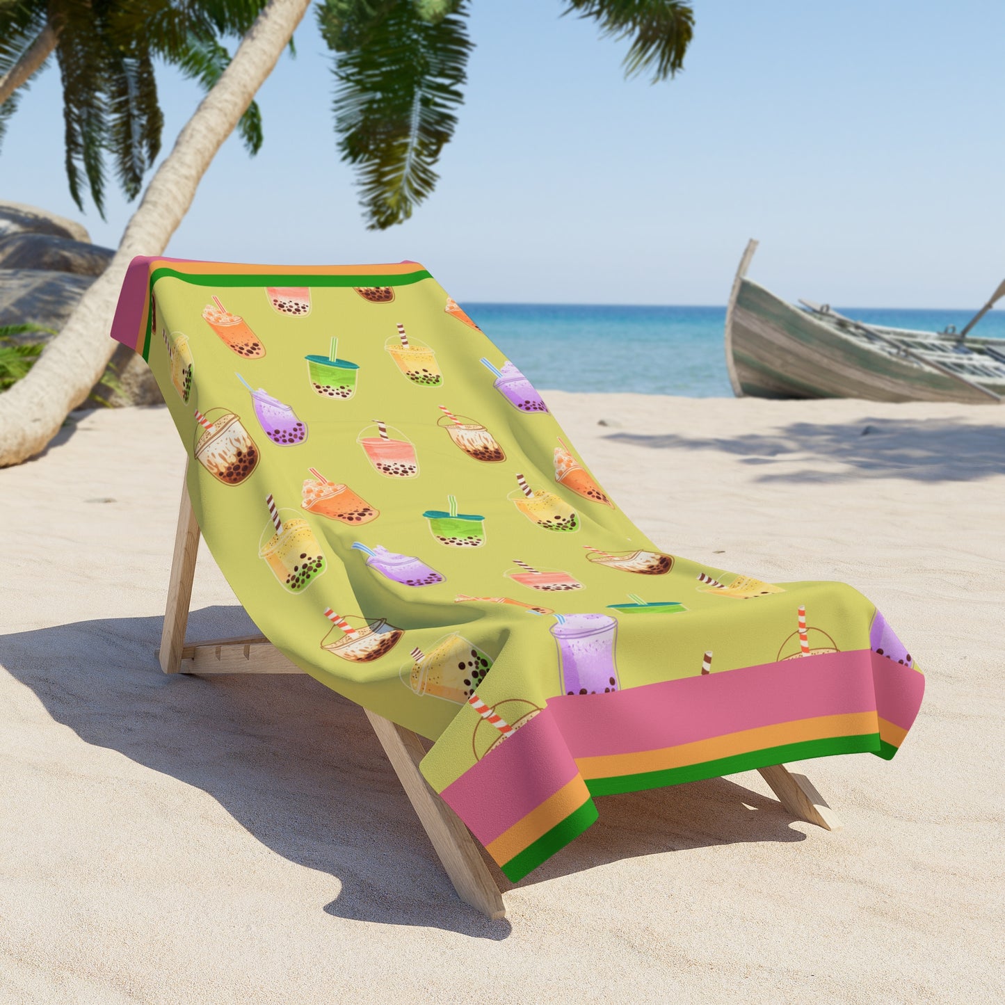Bubble Tea Beach Towel, Boba