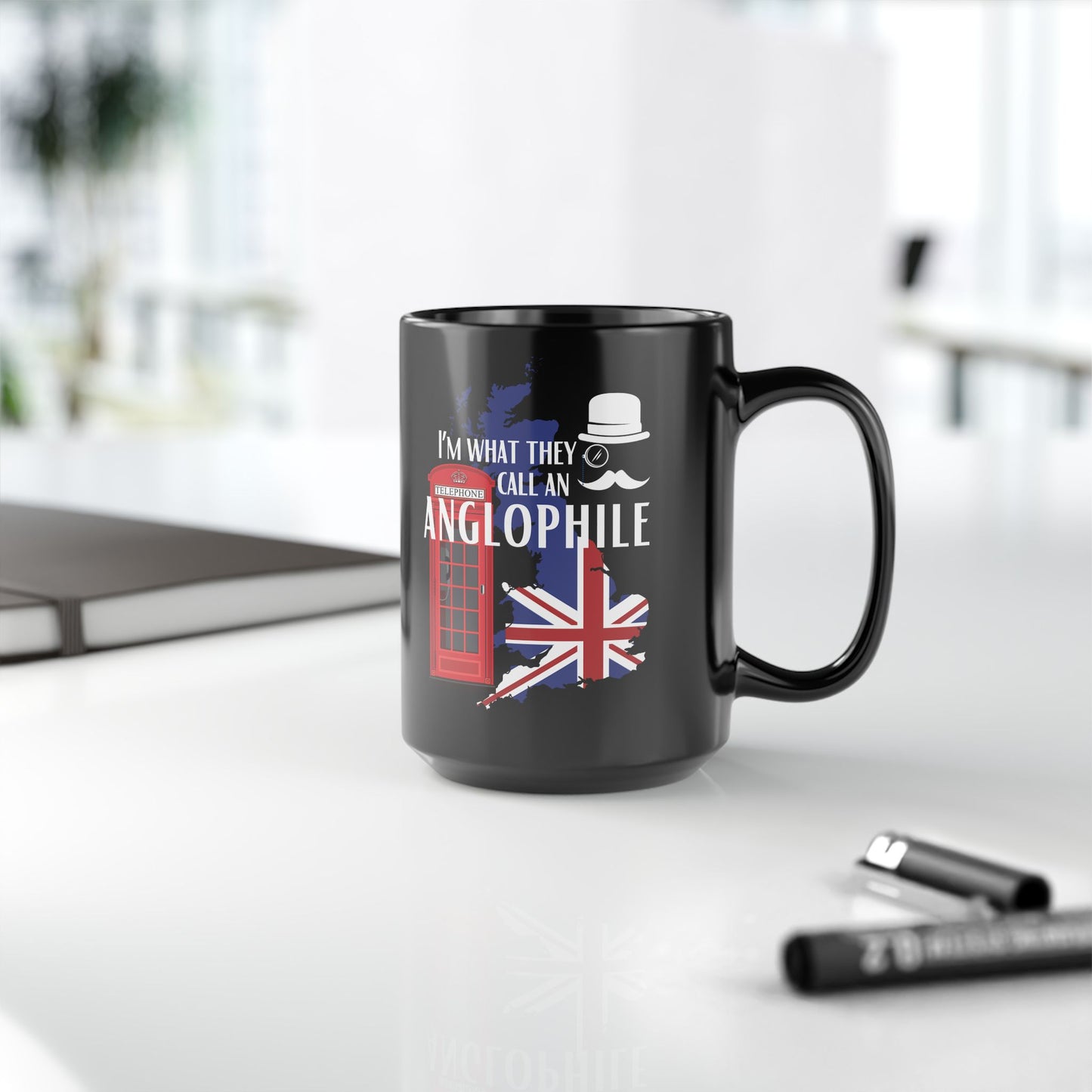 Anglophile Coffee Mug England Lovers 15 oz Ceramic Modern Original
