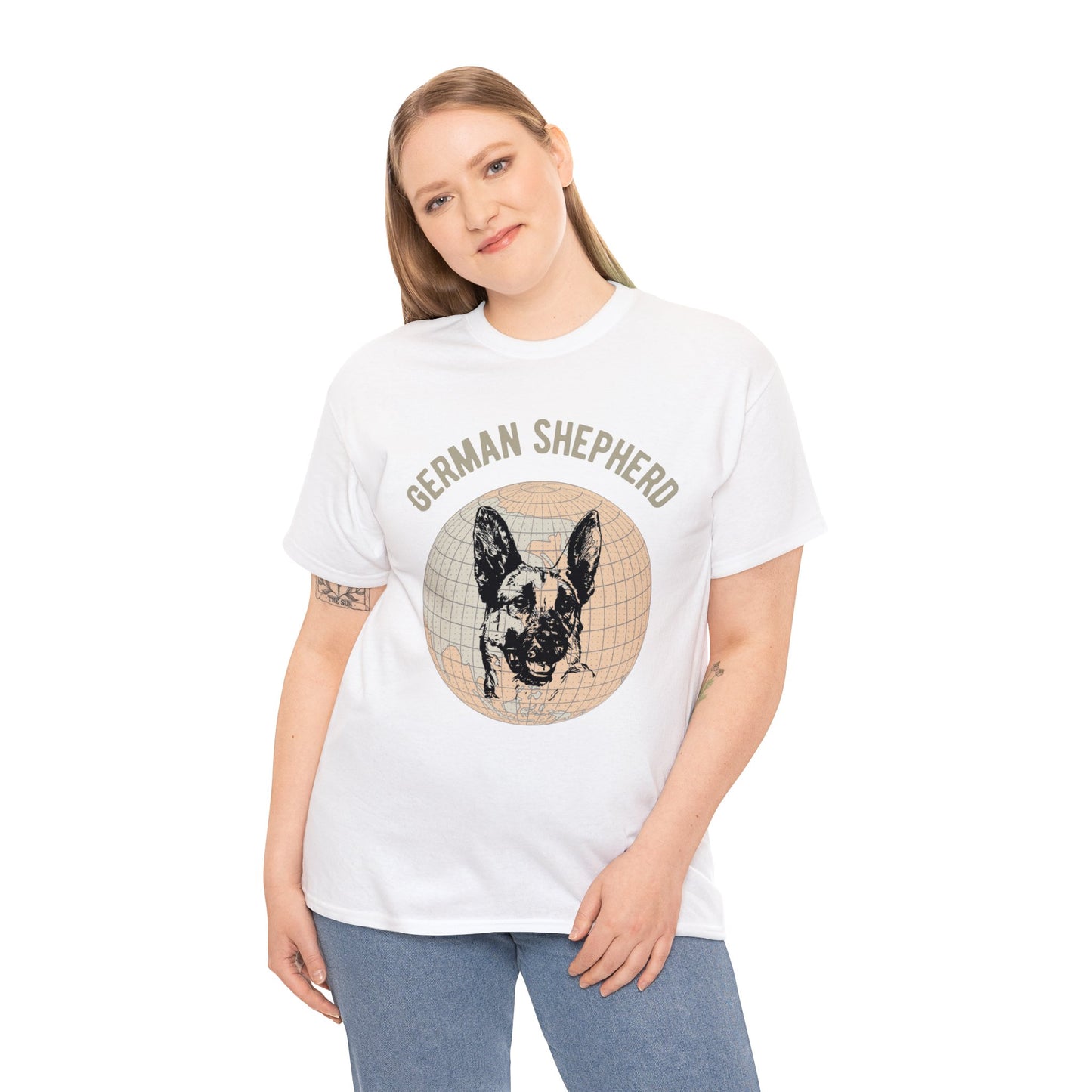 German Shepherd T-Shirt, Old- World Map Tee