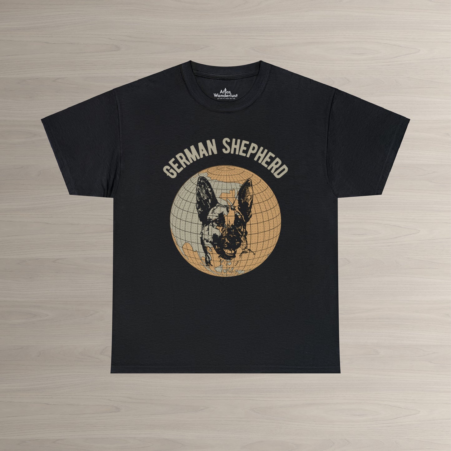 German Shepherd T-Shirt, Old- World Map Tee
