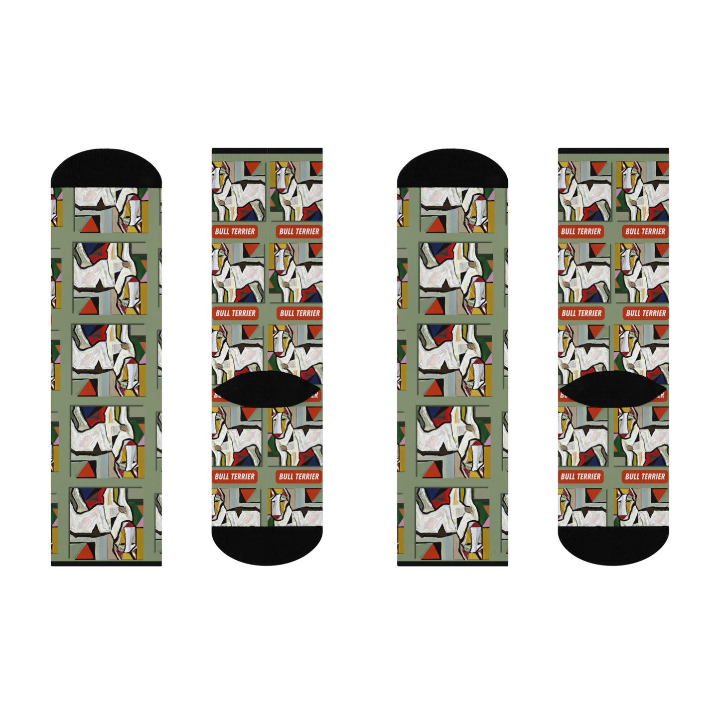 Bull Terrier Socks Picasso Style Unisex Adult Stretchy Mid Calf Original