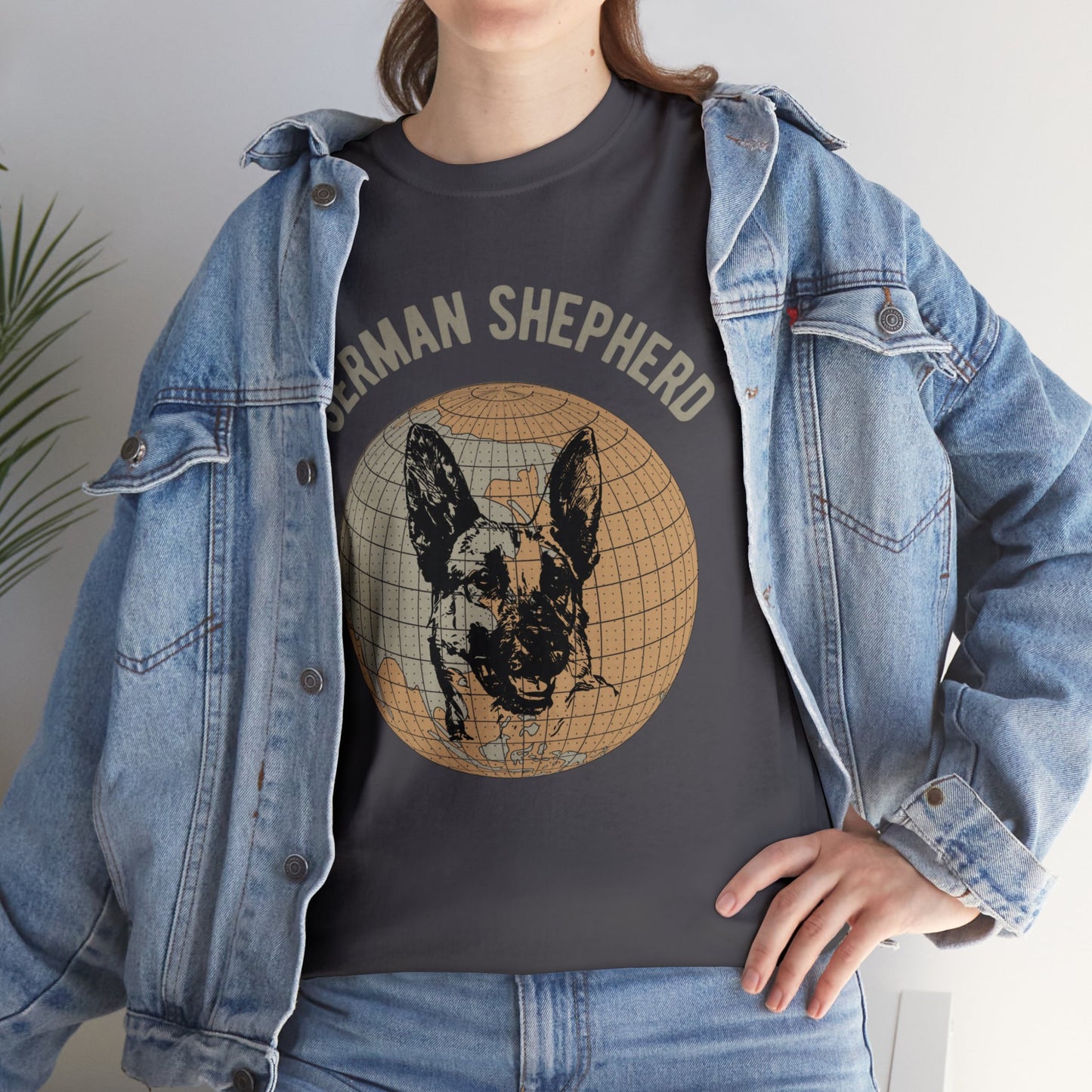 German Shepherd T-Shirt, Old- World Map Tee