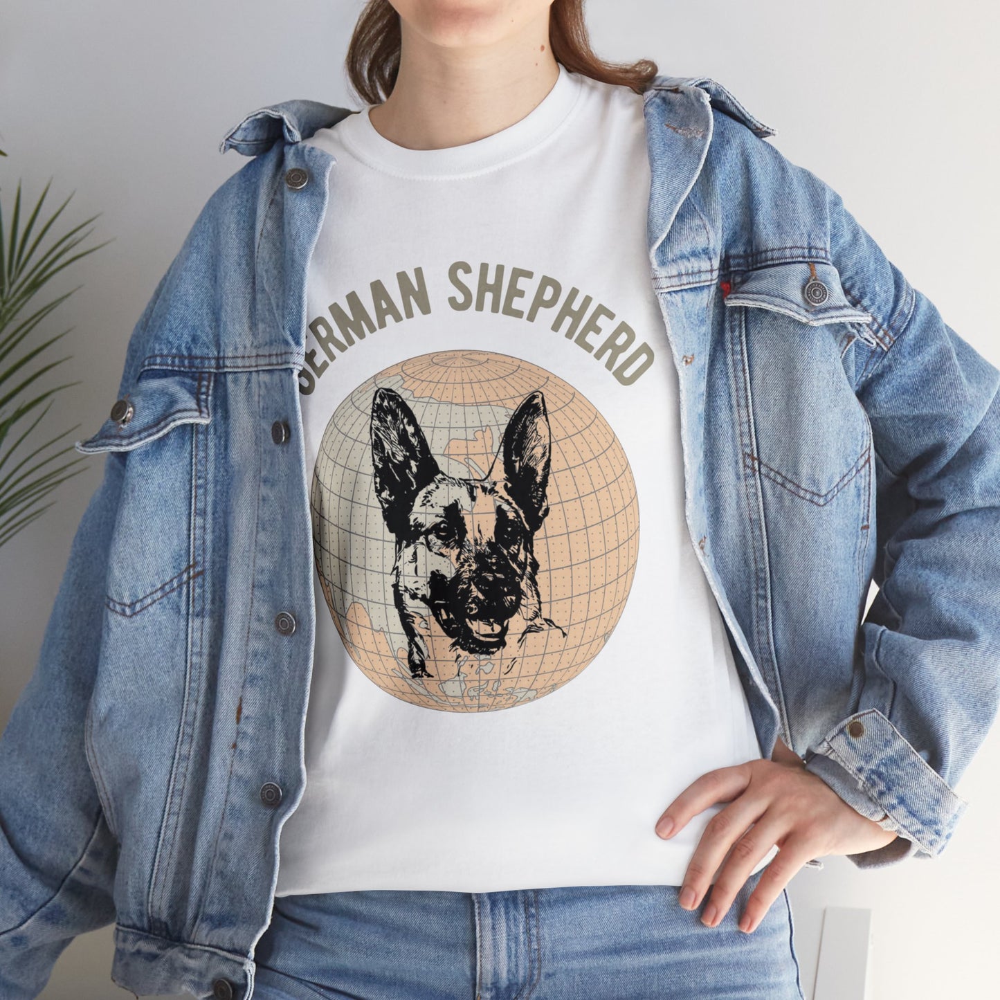 German Shepherd T-Shirt, Old- World Map Tee