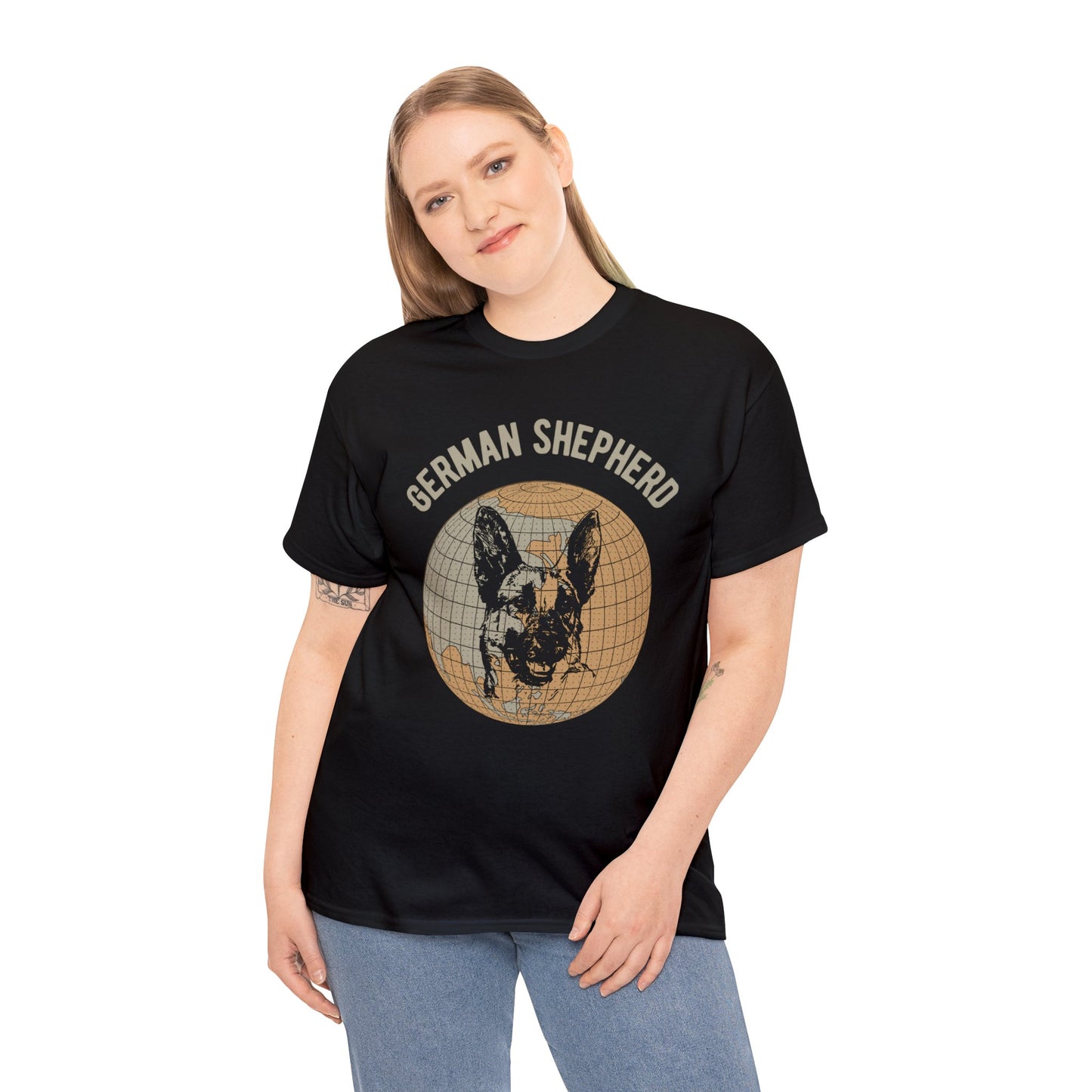 German Shepherd T-Shirt, Old- World Map Tee