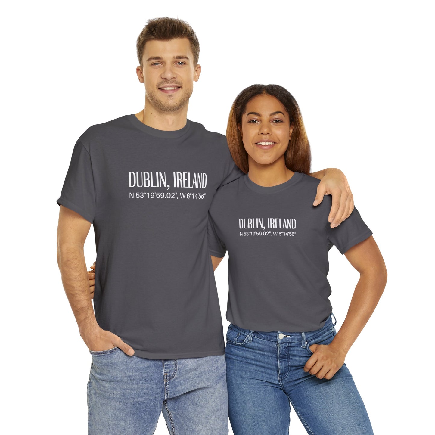 Dublin Ireland Coordinates T-Shirt, Modern Irish Tee