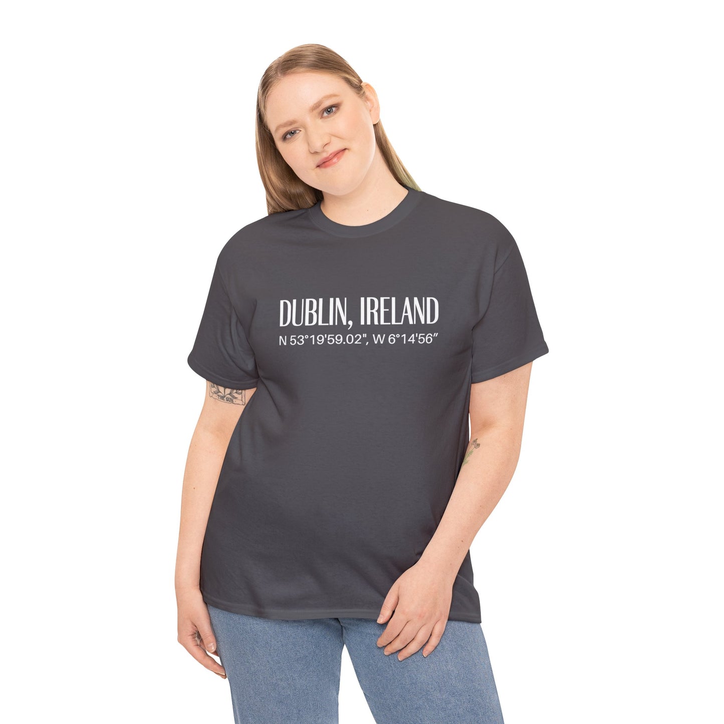 Dublin Ireland Coordinates T-Shirt, Modern Irish Tee