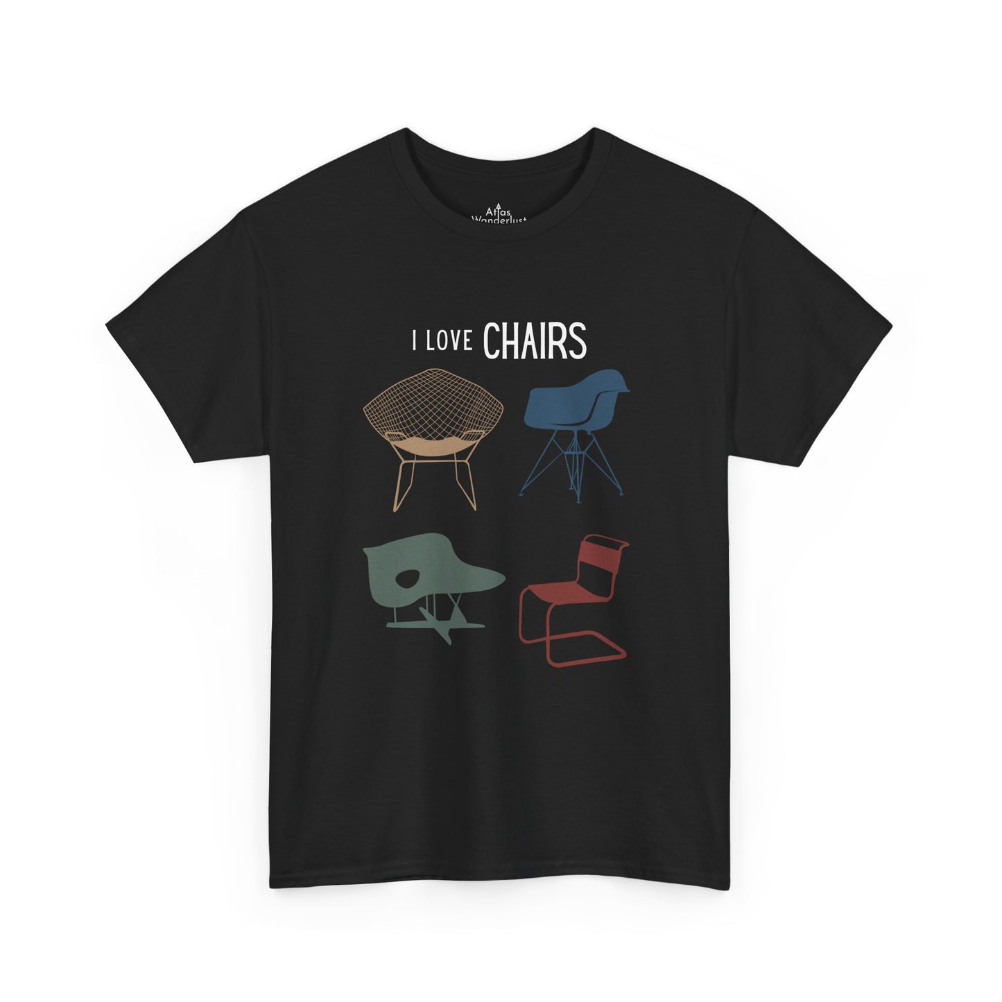 I Love Chairs T-Shirt, MCM Furniture Tee Iconic Designs