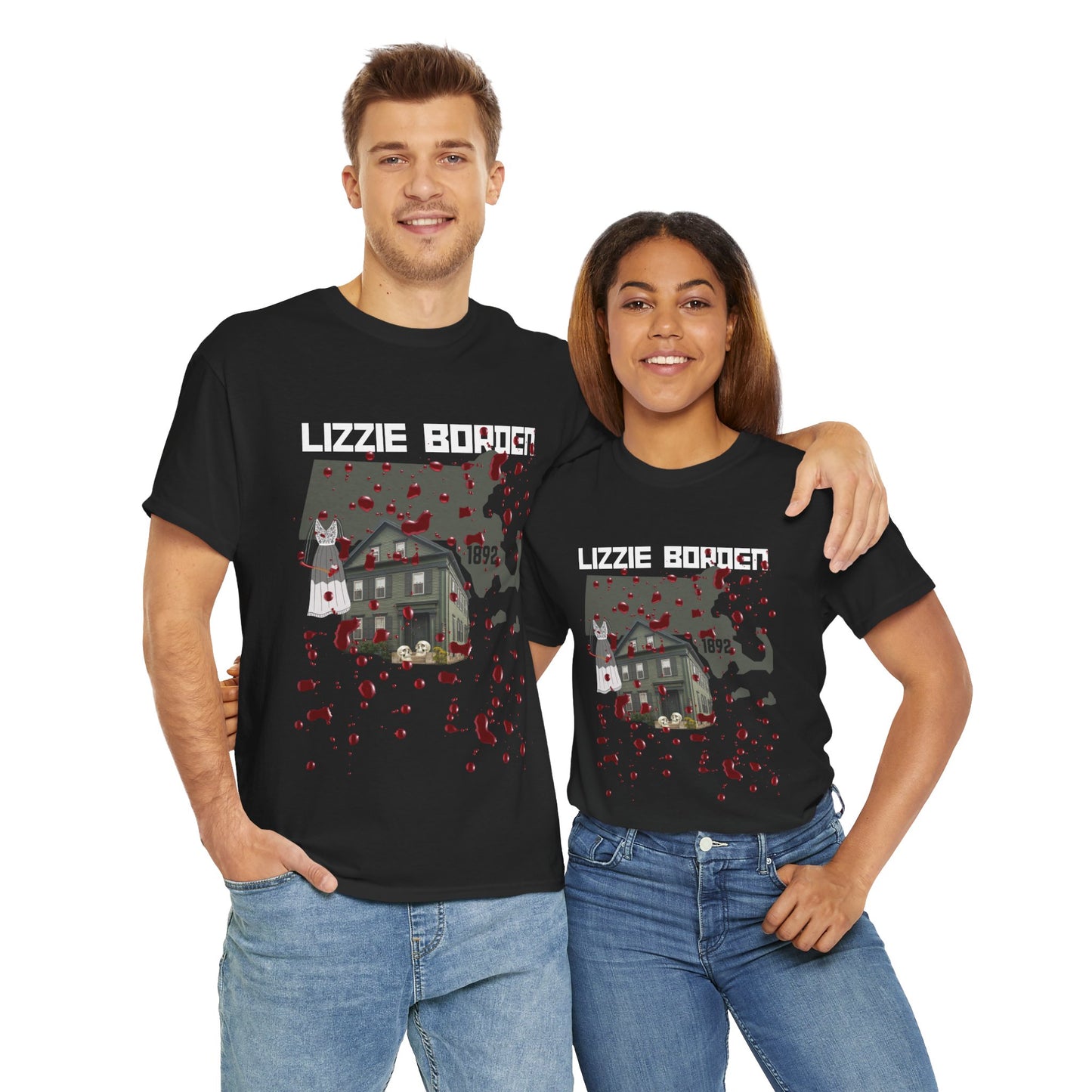 Lizzy Borden Unisex Heavy Cotton T-Shirt Borden House Axe Design