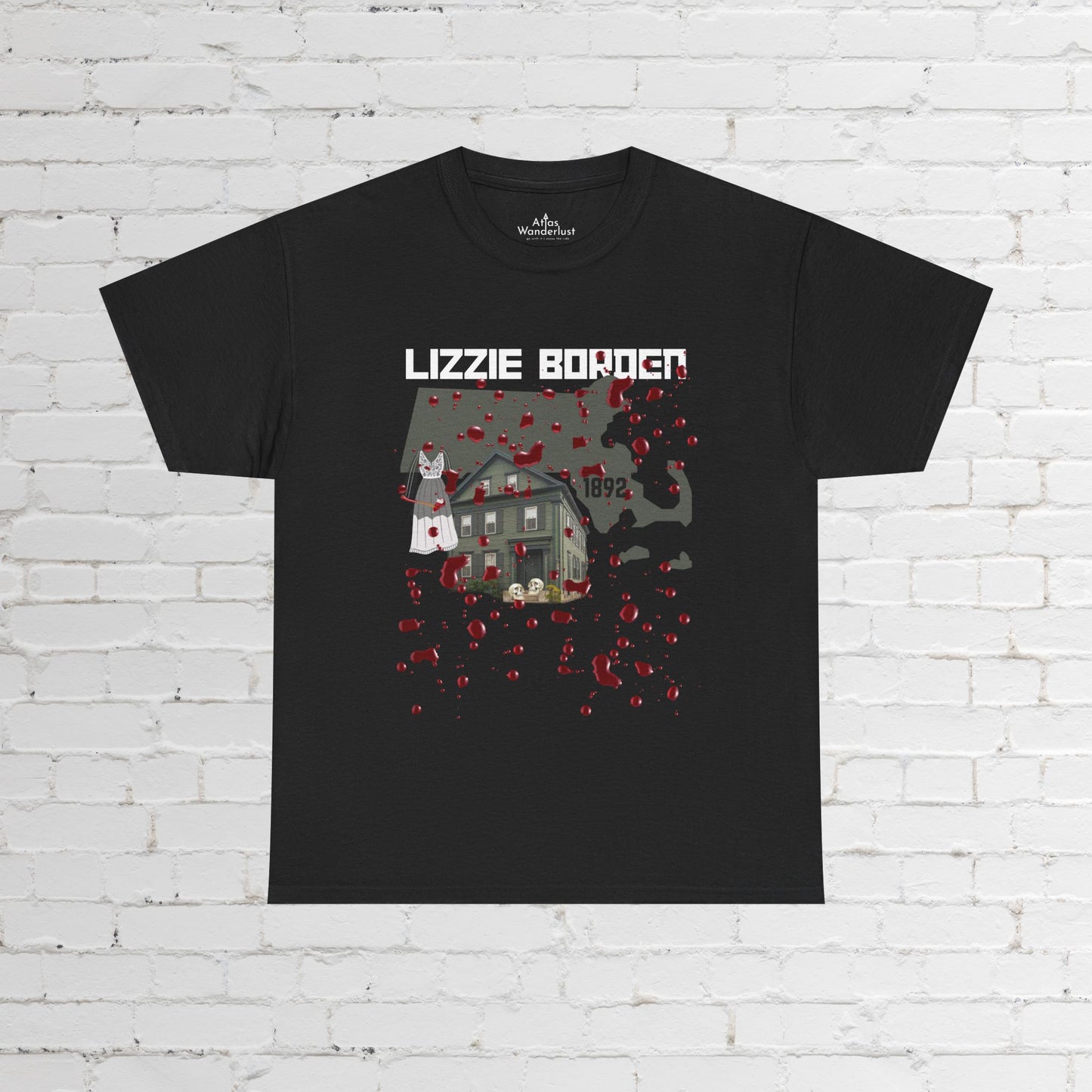 Lizzy Borden Unisex Heavy Cotton T-Shirt Borden House Axe Design