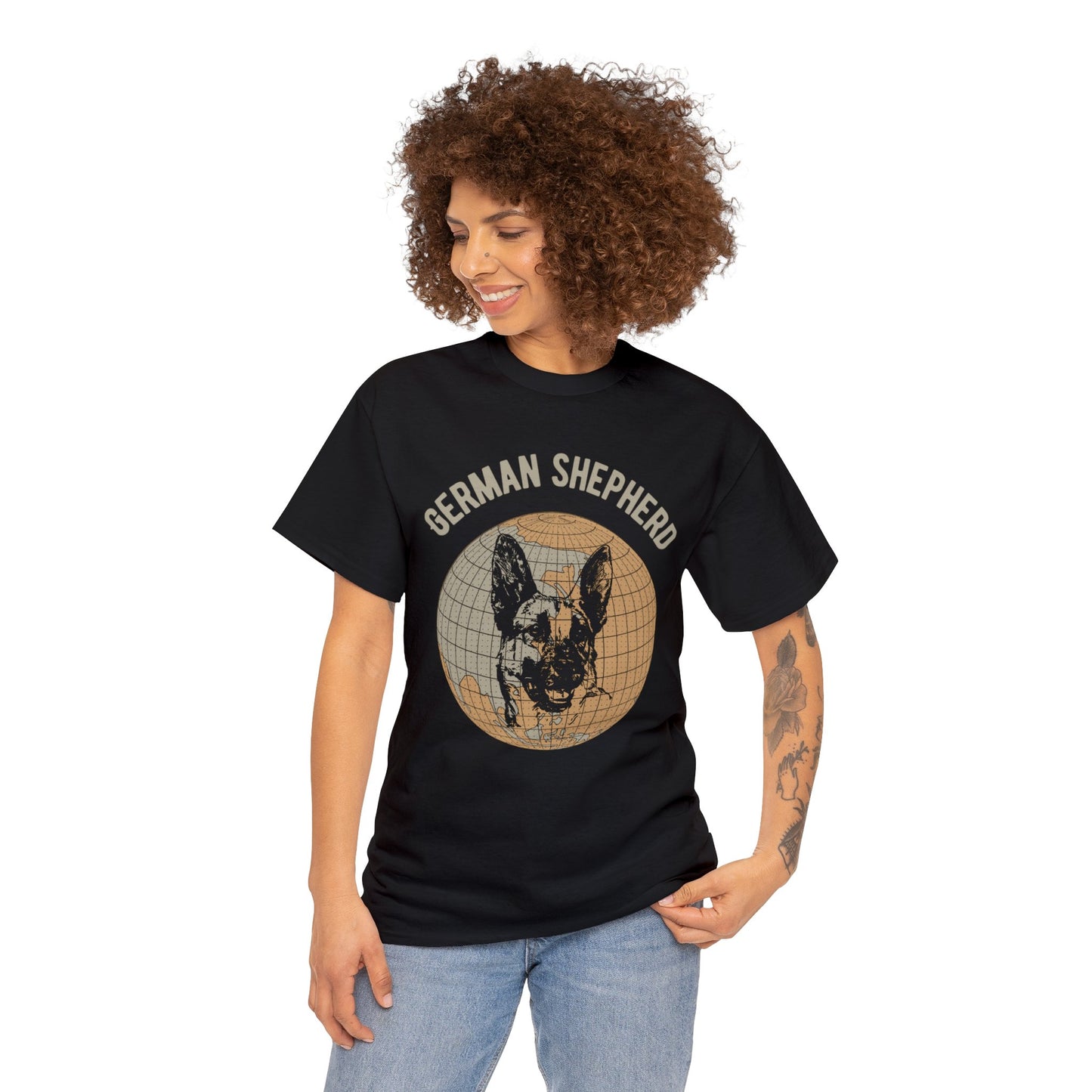German Shepherd T-Shirt, Old- World Map Tee
