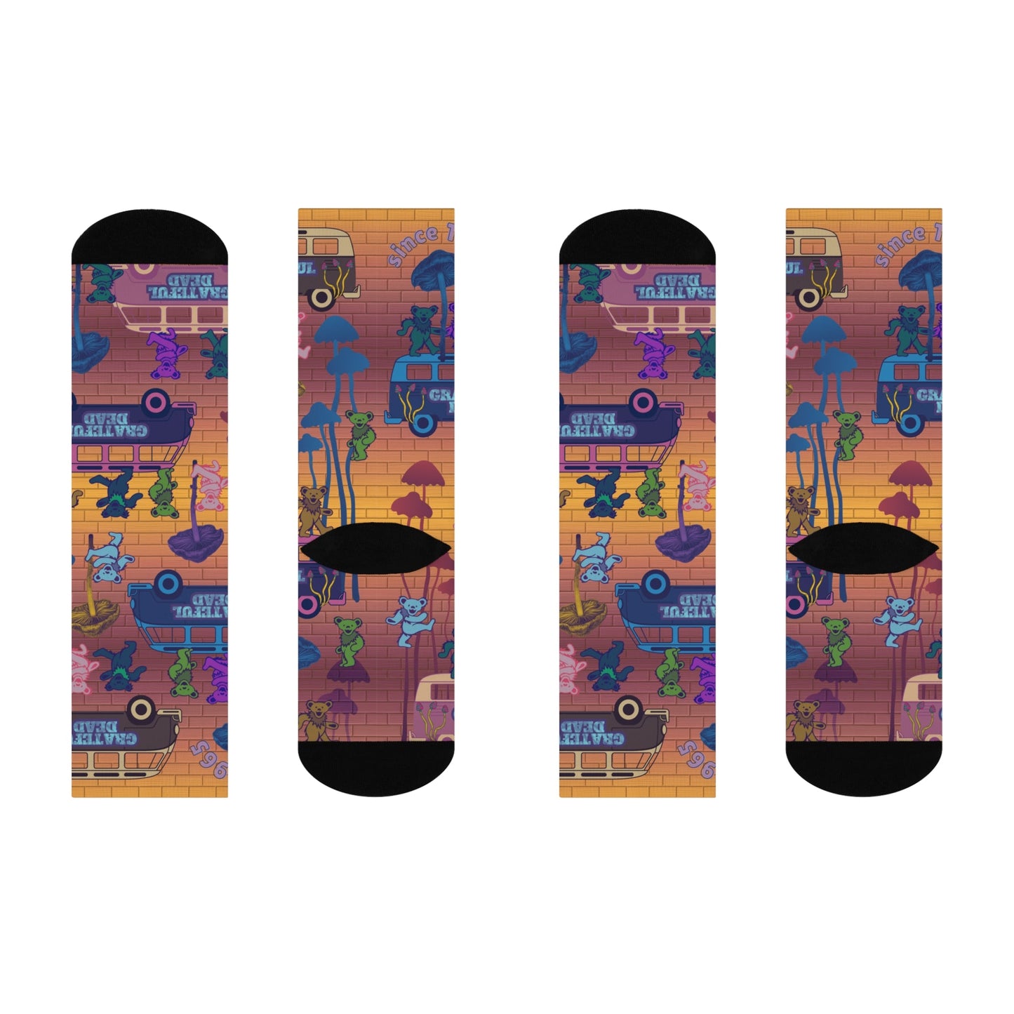 Grateful Dead Socks Dancing Bears Psychedelic Brick Trip Unisex Atlas Wanderlust