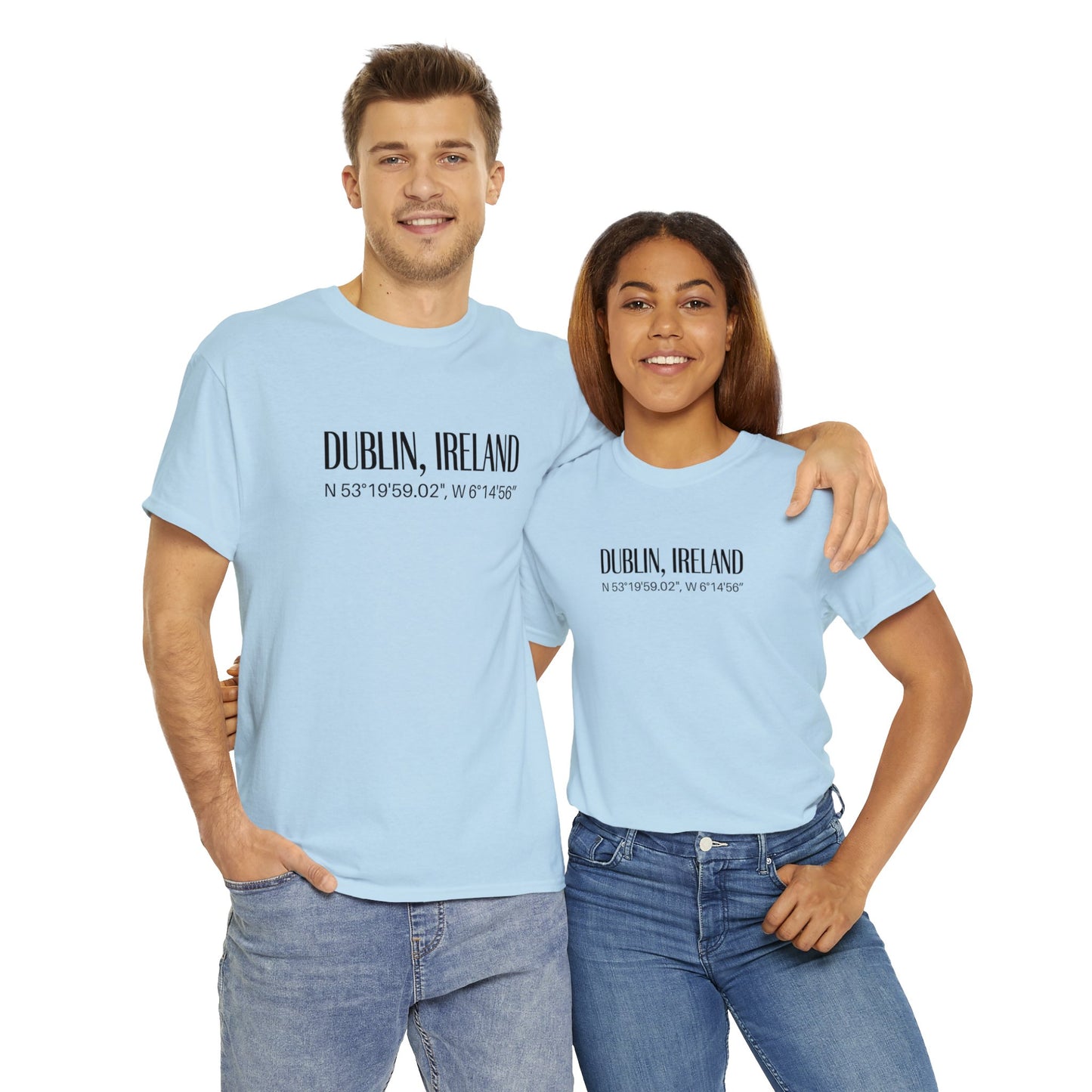 Dublin Ireland Coordinates T-Shirt, Modern Irish Tee