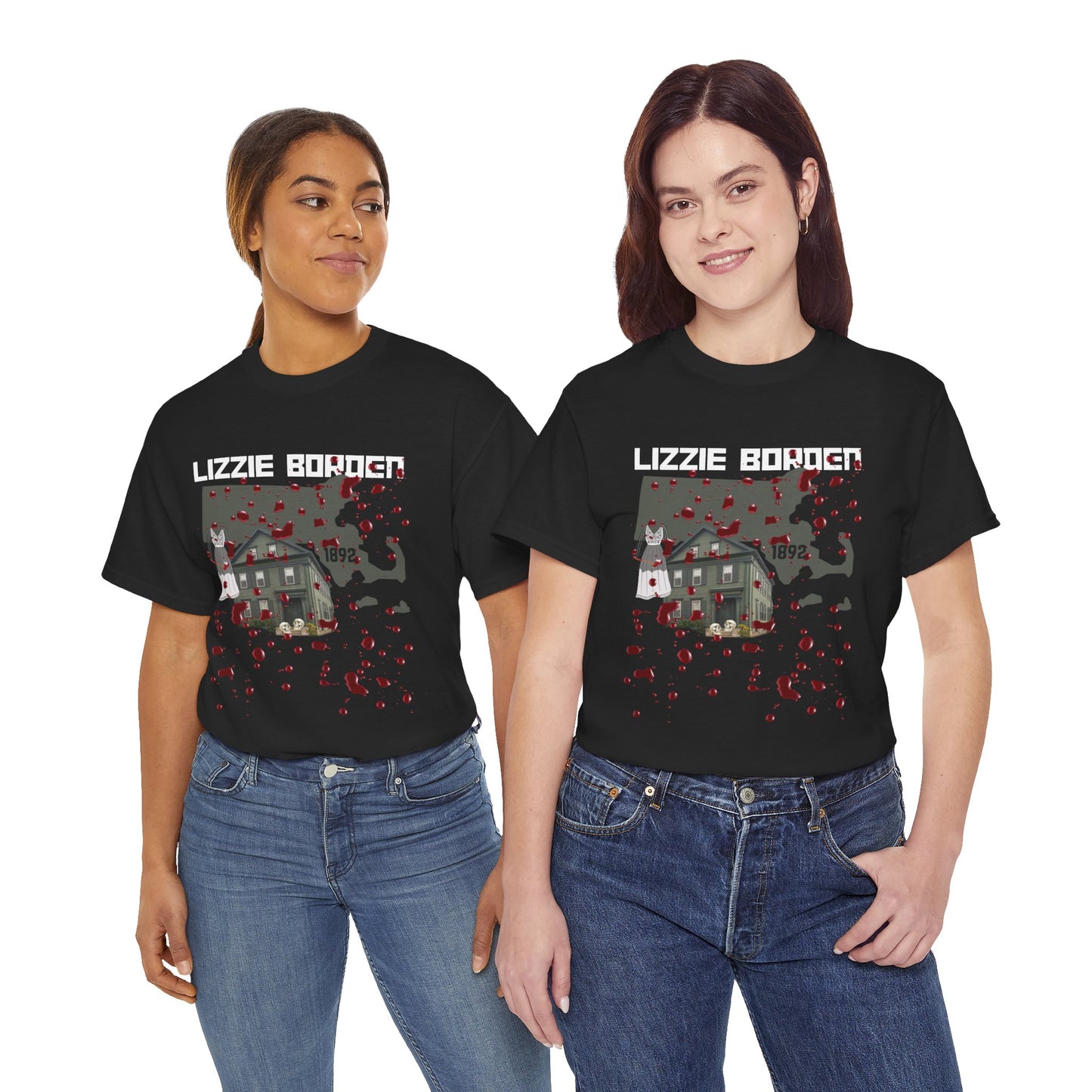 Lizzy Borden Unisex Heavy Cotton T-Shirt Borden House Axe Design