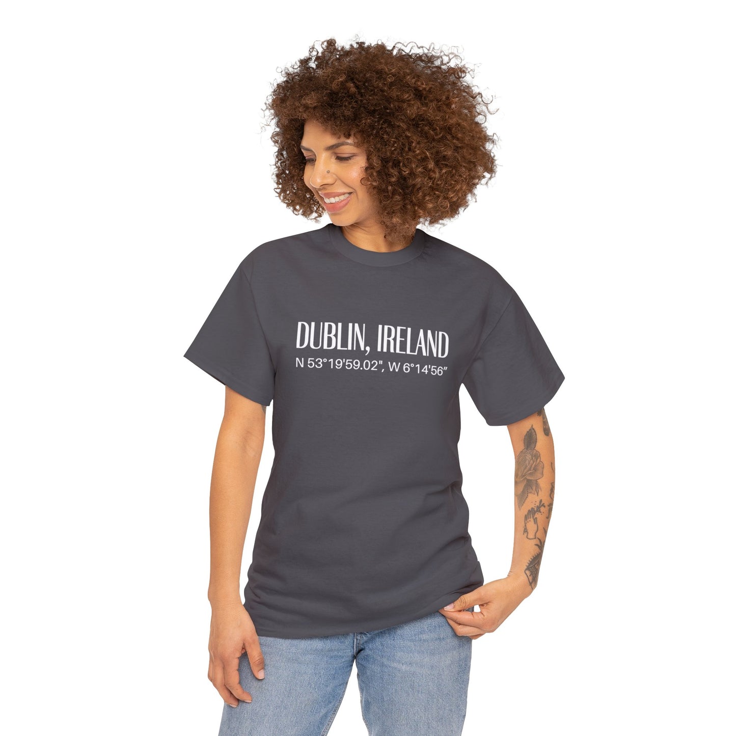 Dublin Ireland Coordinates T-Shirt, Modern Irish Tee