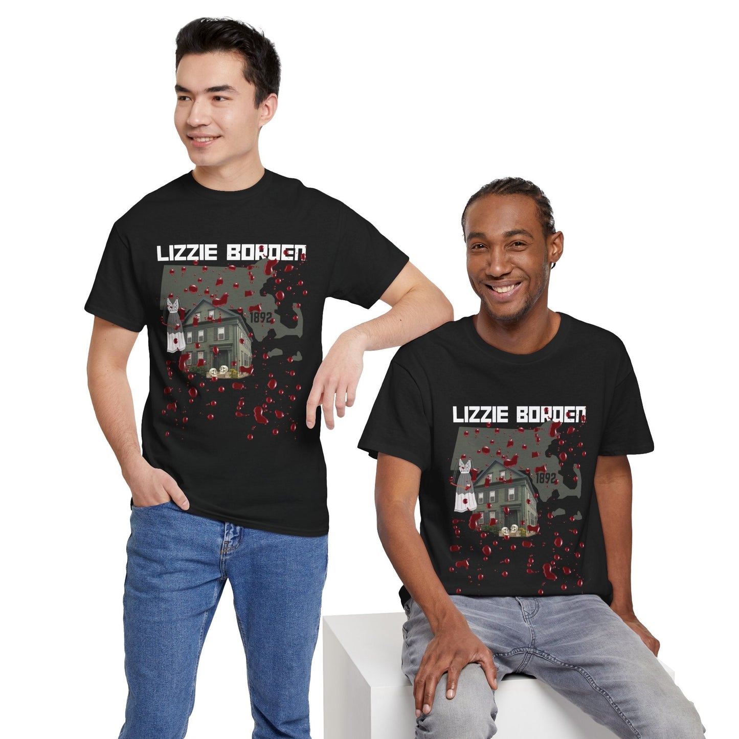 Lizzy Borden Unisex Heavy Cotton T-Shirt Borden House Axe Design Atlas Wanderlust