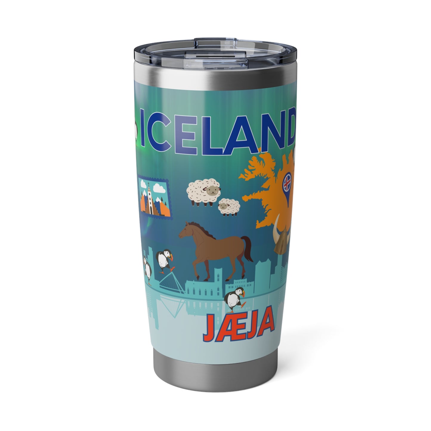 Iceland Tumbler 20 oz Stainless Steel Travel Souvenir