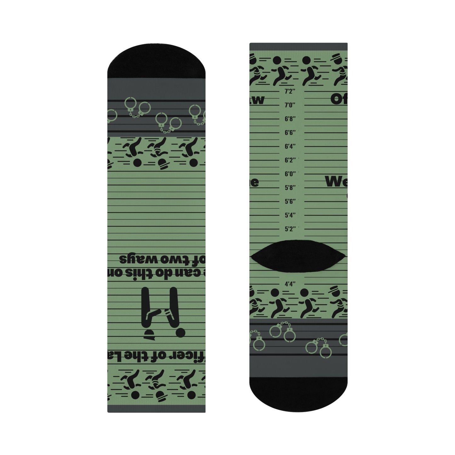 Jailbird Police Socks, Unisex One Size Mid-Calf Crew Atlas Wanderlust