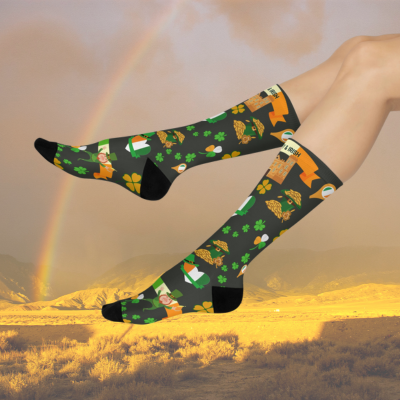 Ireland Socks Luck of the Irish Unisex Adult Stretchy Mid Calf Original