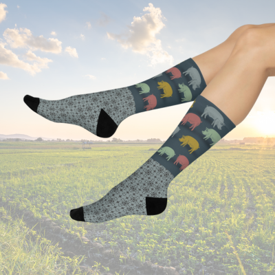 Pig Socks Unisex Adult Stretchy Mid Calf Original
