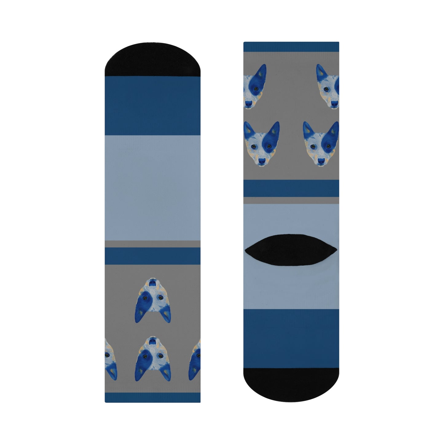 Queensland Blue Healer Socks, Blue Face