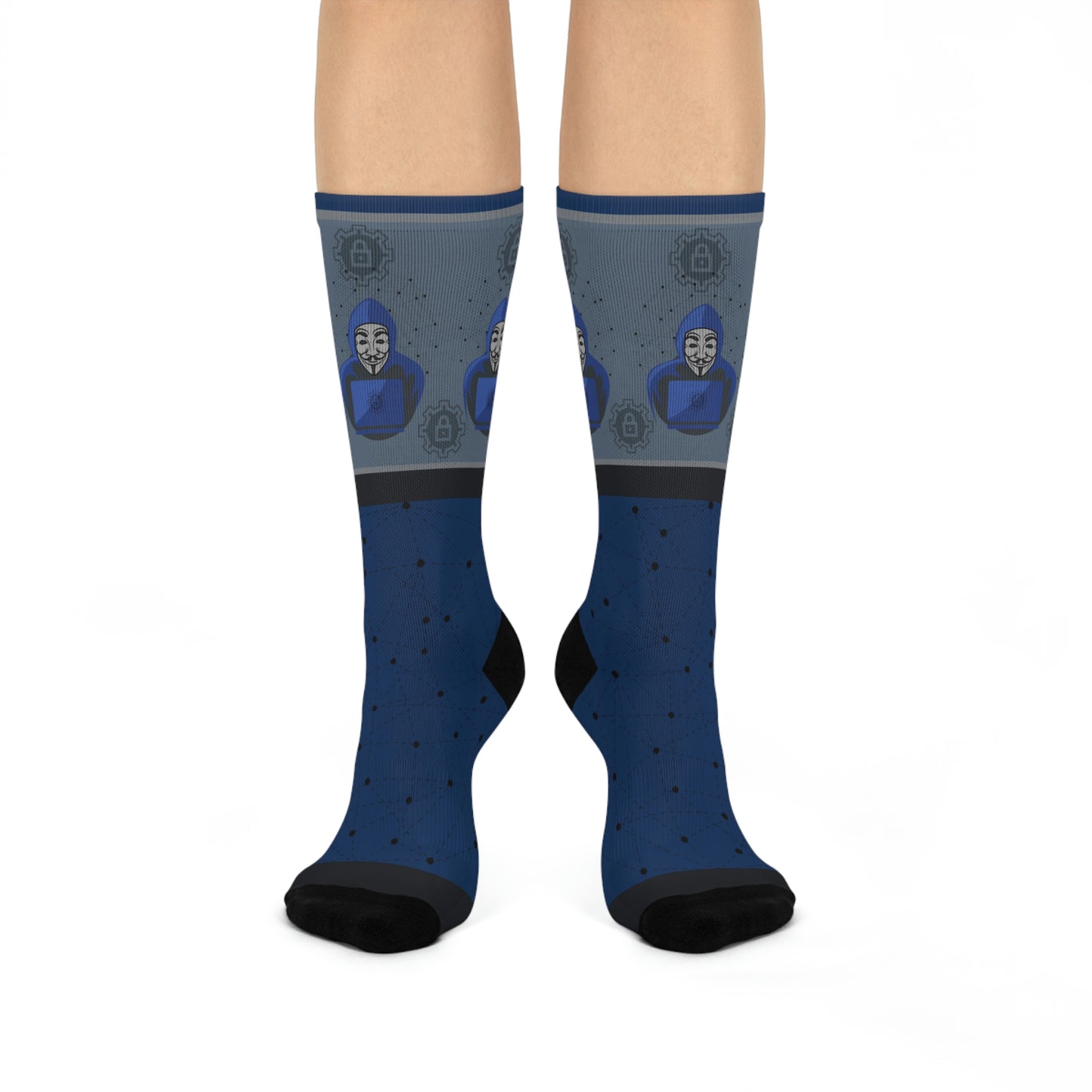 Hacker Socks Cyber Attack Unisex Adult Stretchy Mid Calf Original
