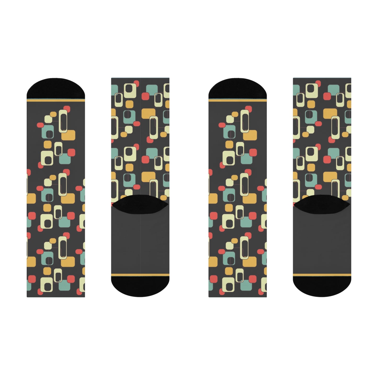 Retro Design Socks Unisex Adult Stretchy Mid Calf Original