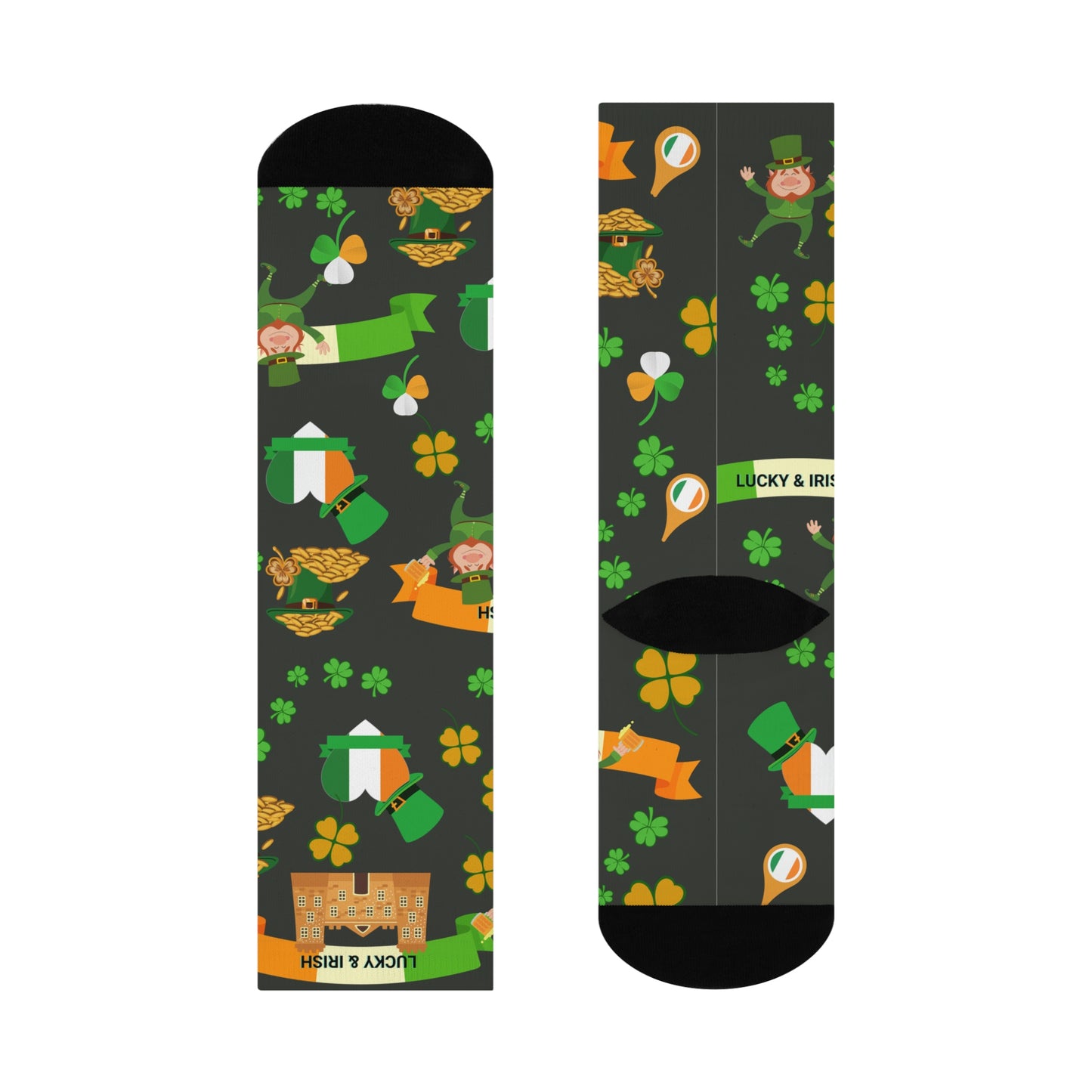 Ireland Socks Luck of the Irish Unisex Adult Stretchy Mid Calf Original