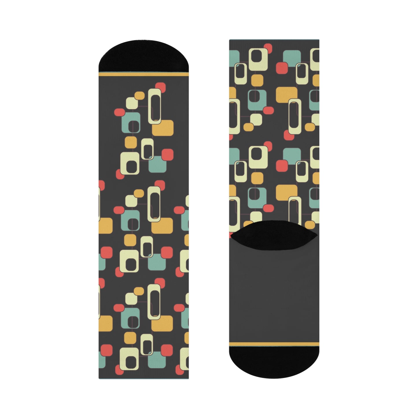 Retro Design Socks Unisex Adult Stretchy Mid Calf Original