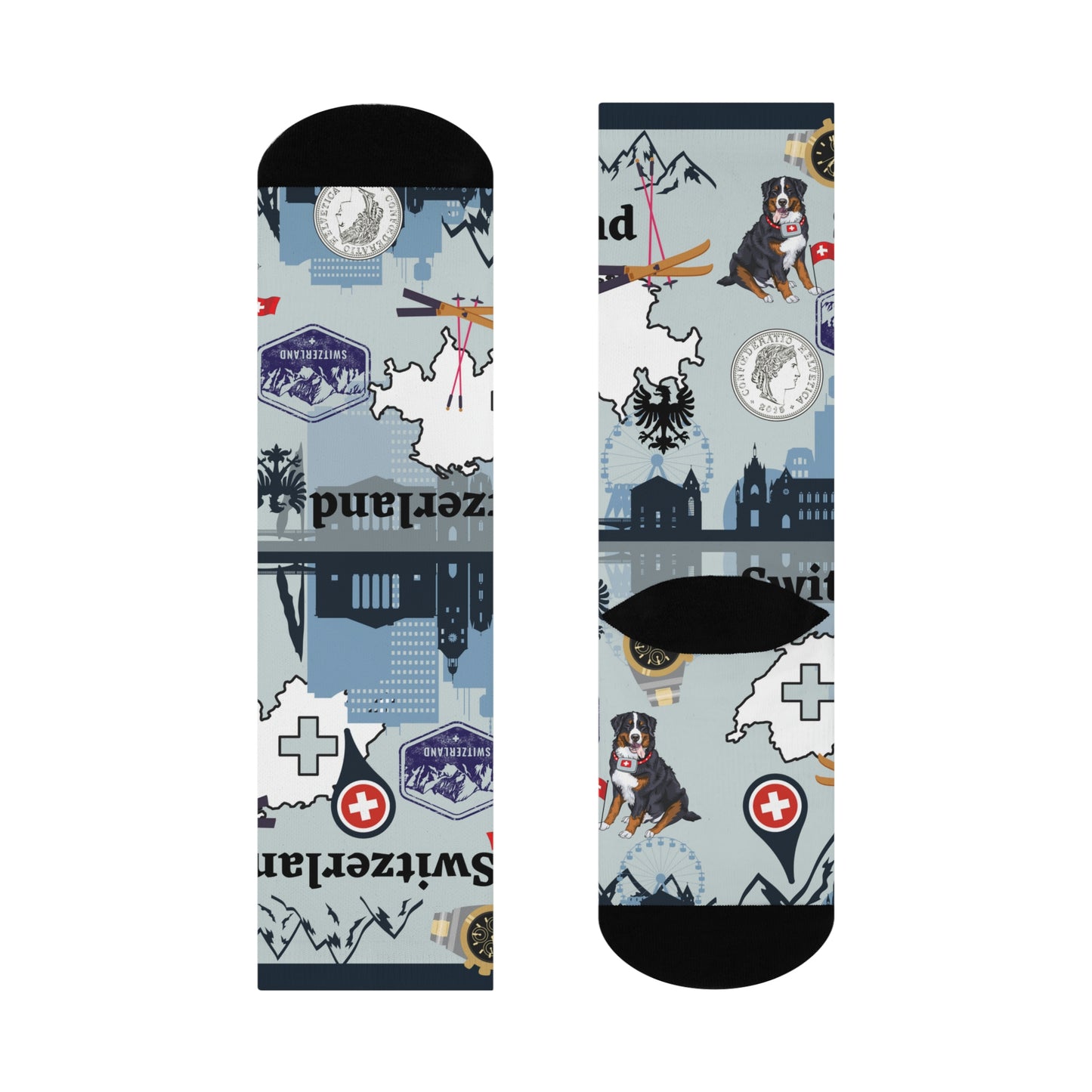 Switzerland Socks Alps Unisex Adult Stretchy Mid Calf Original