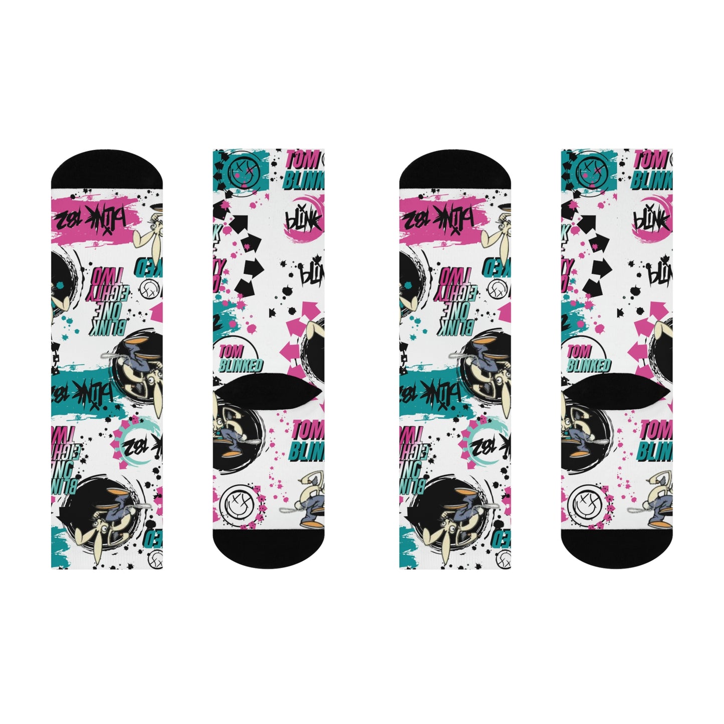 Blink 182 Socks Tom Blinked White Unisex Adult Mid Calf