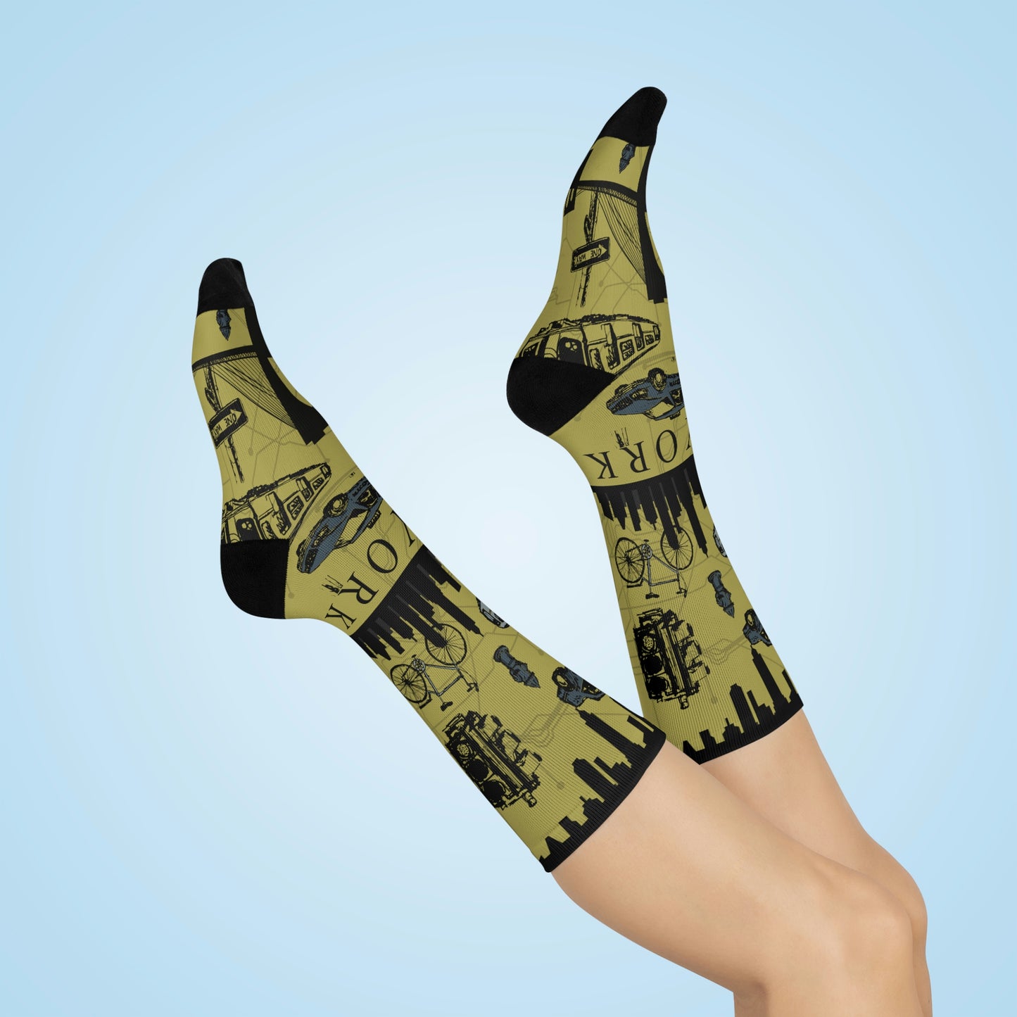 New York City Socks Traffic Unisex Adult Stretchy Mid Calf Original