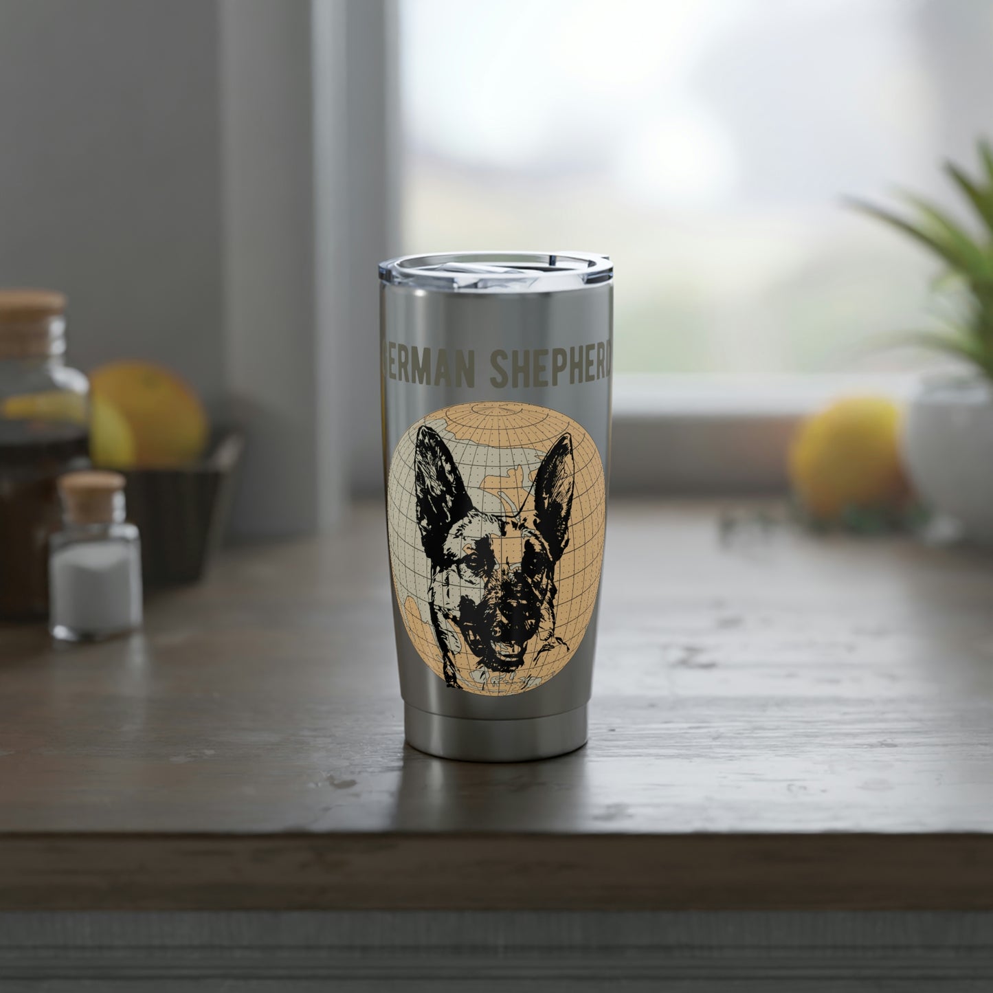 German Shepherd Tumbler, Old-World Map