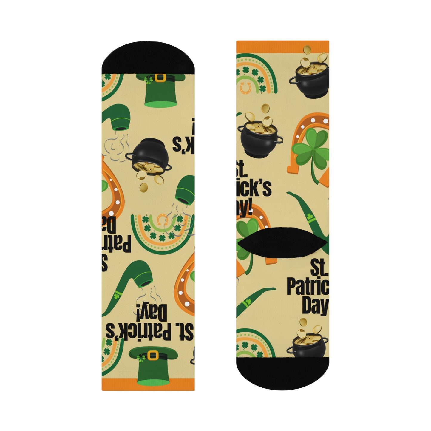 St. Patrick’s Day Socks Pot of Gold Unisex Adult Stretchy Mid Calf Original