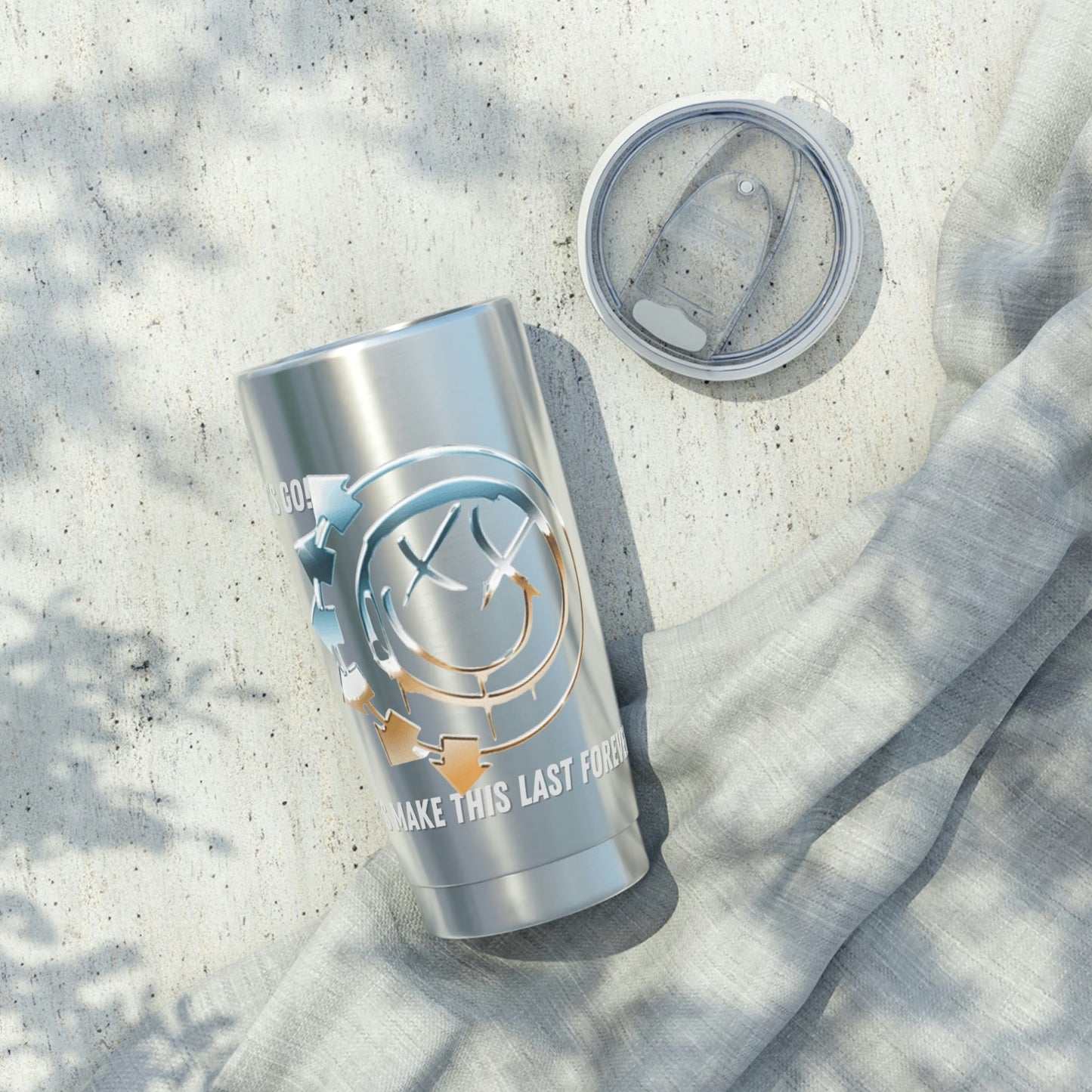 Blink 182 Tumbler – Punk Rock Smiley Face Design Atlas Wanderlust